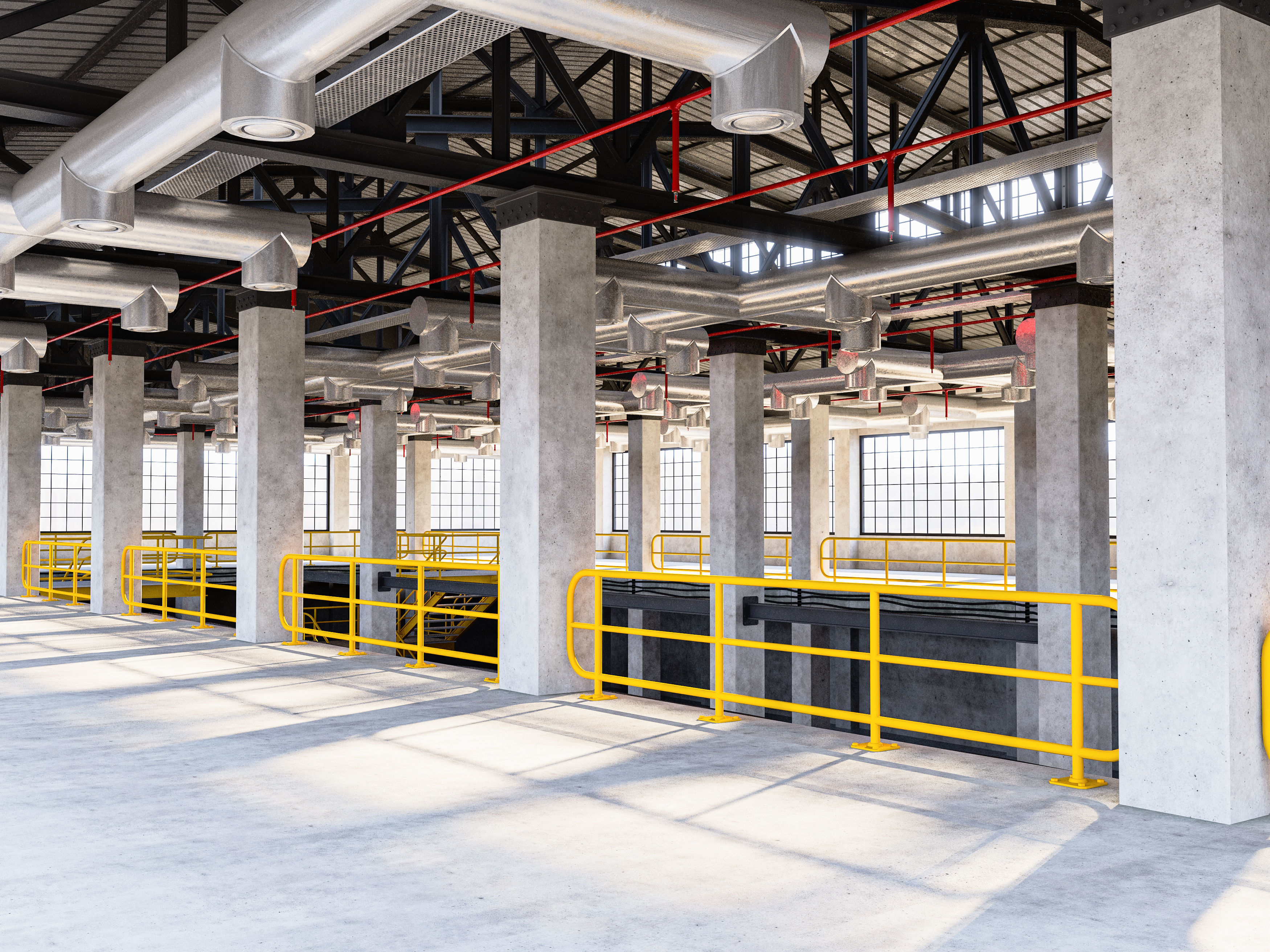 Factory Warehouse Interior Low-poly 3D model_5