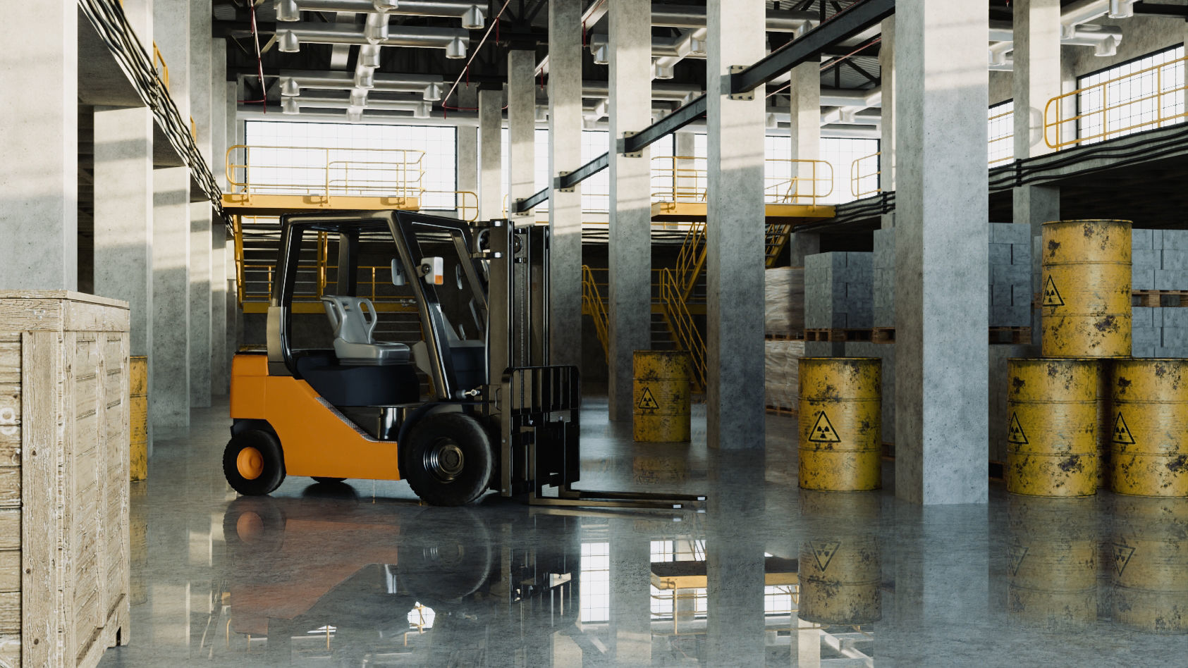 Factory Warehouse Interior Low-poly 3D model_21