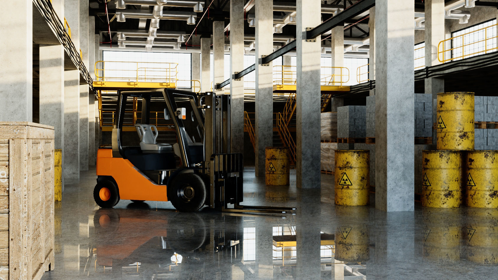 Factory Warehouse Interior Low-poly 3D model_20