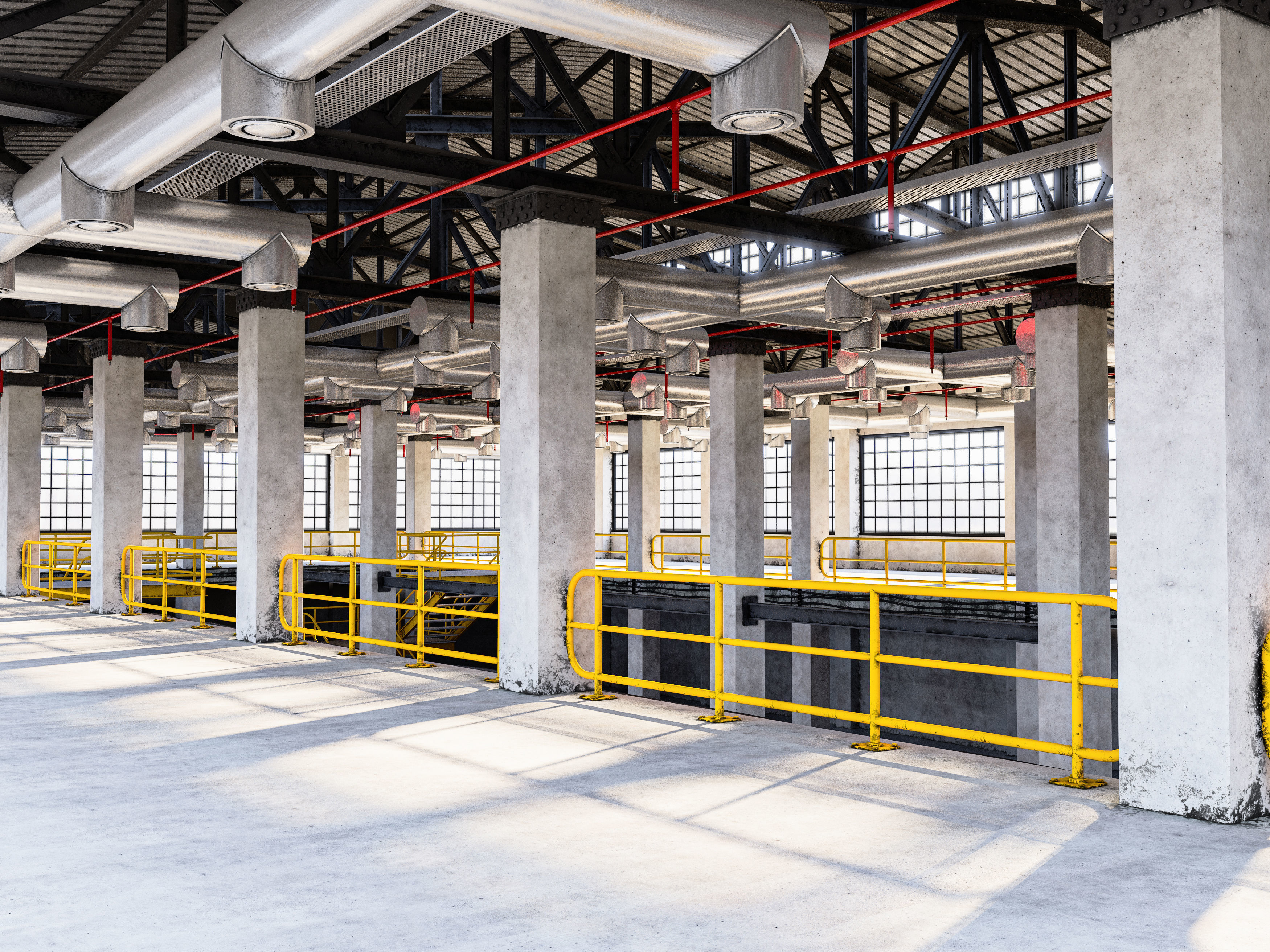 Factory Warehouse Interior Low-poly 3D model_14