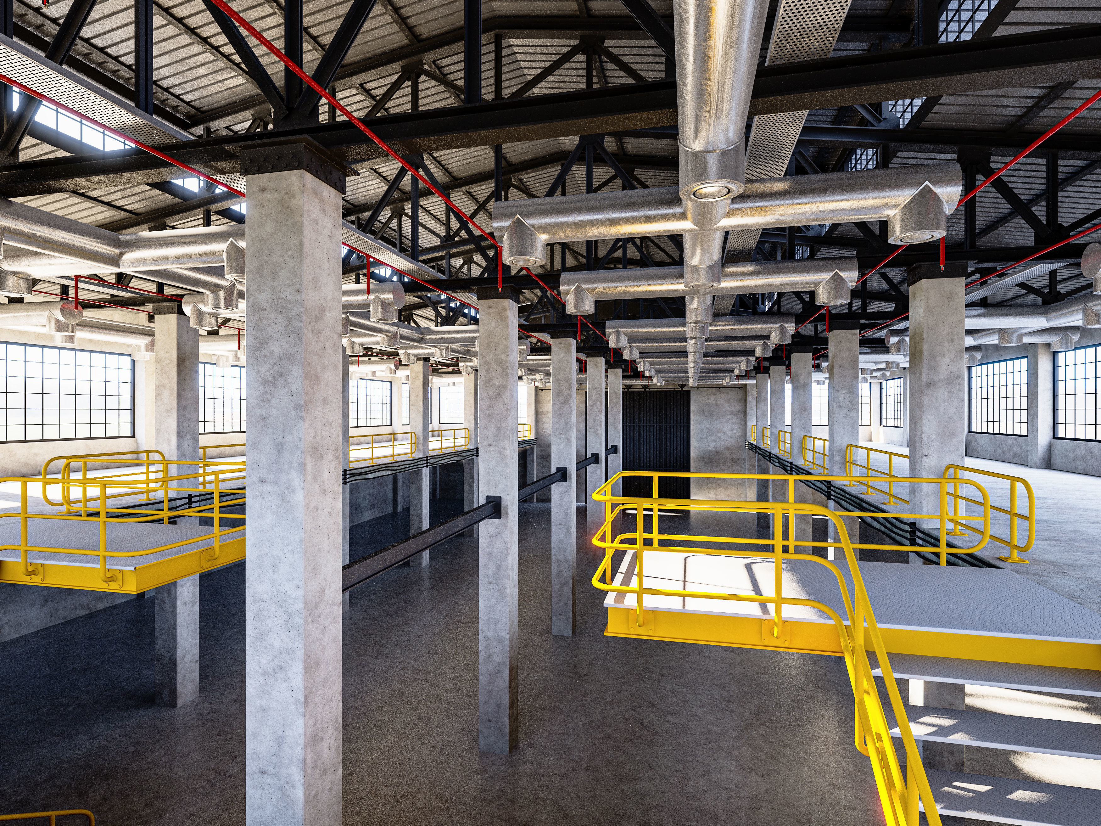 Factory Warehouse Interior Low-poly 3D model_4