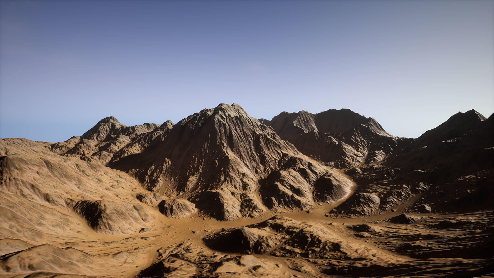 Mountain Range Low-poly 3D model_2