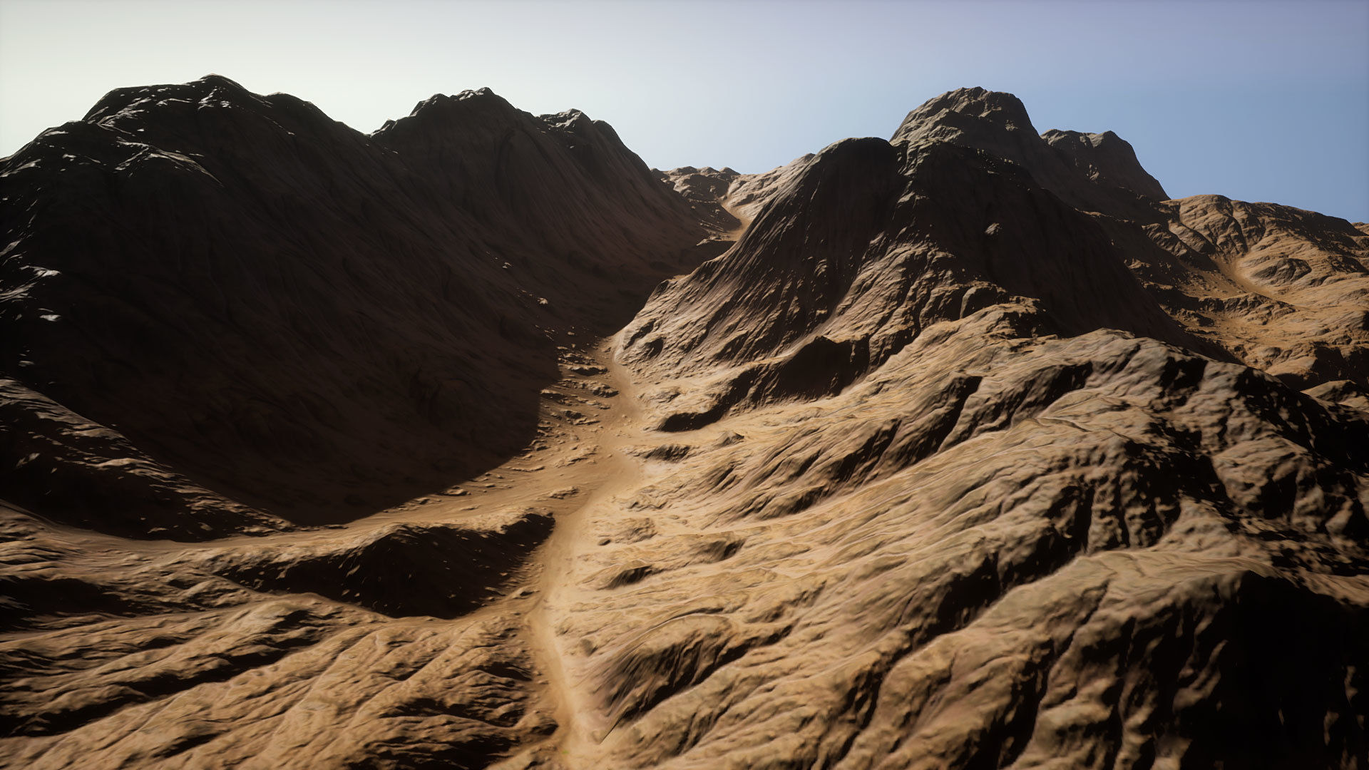 Mountain Range Low-poly 3D model_1