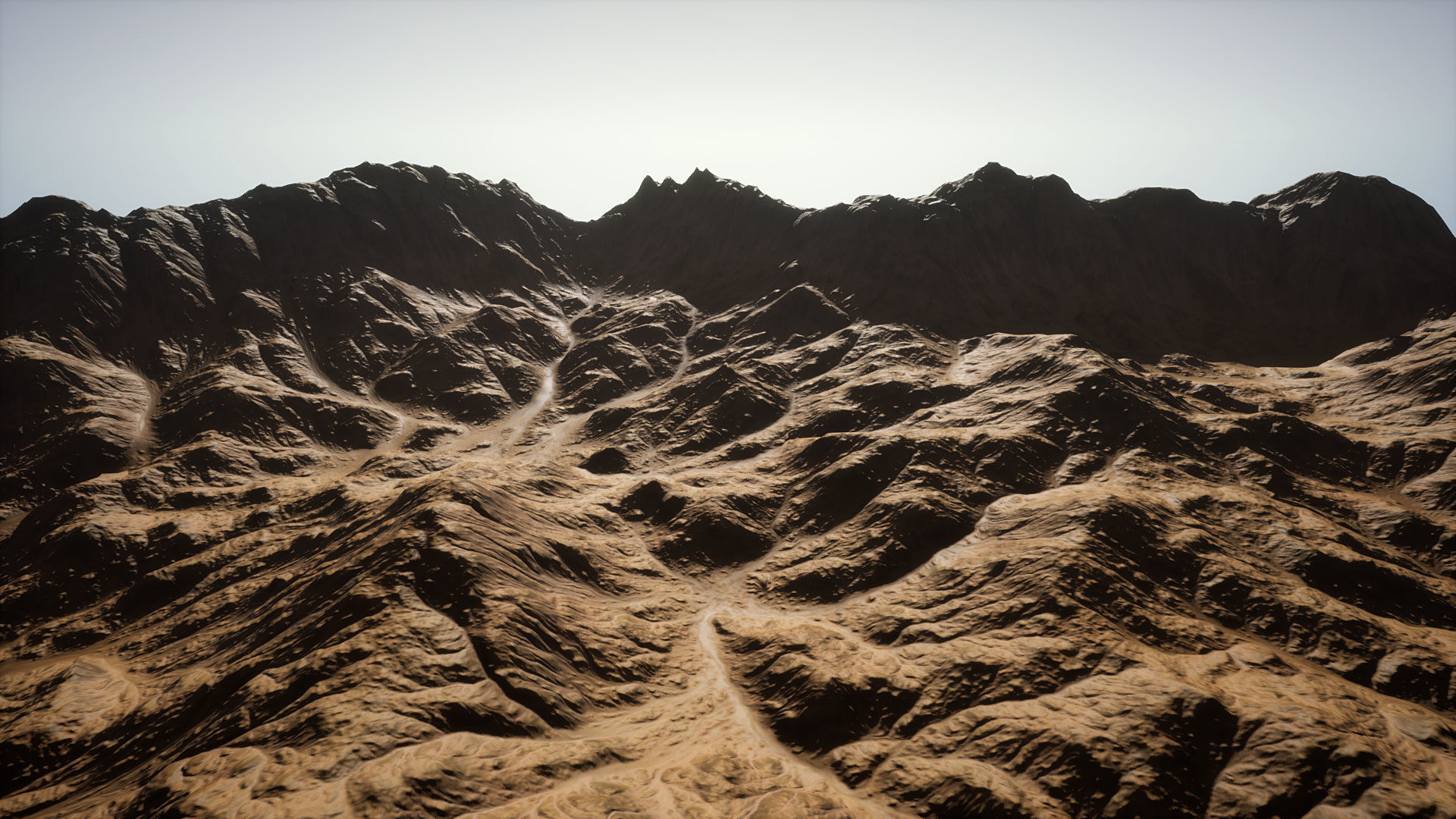 Mountain Range Low-poly 3D model_10