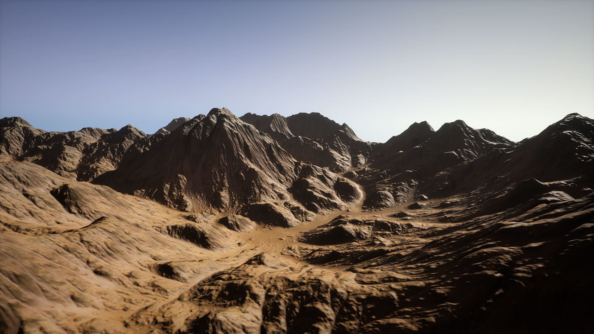 Mountain Range Low-poly 3D model_6