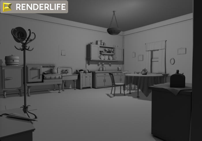 Vintage kitchen 3D model_4