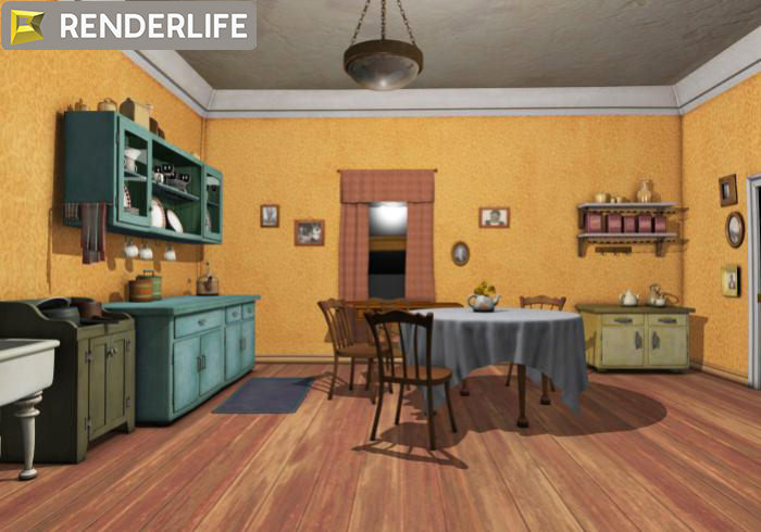 Vintage kitchen 3D model_3