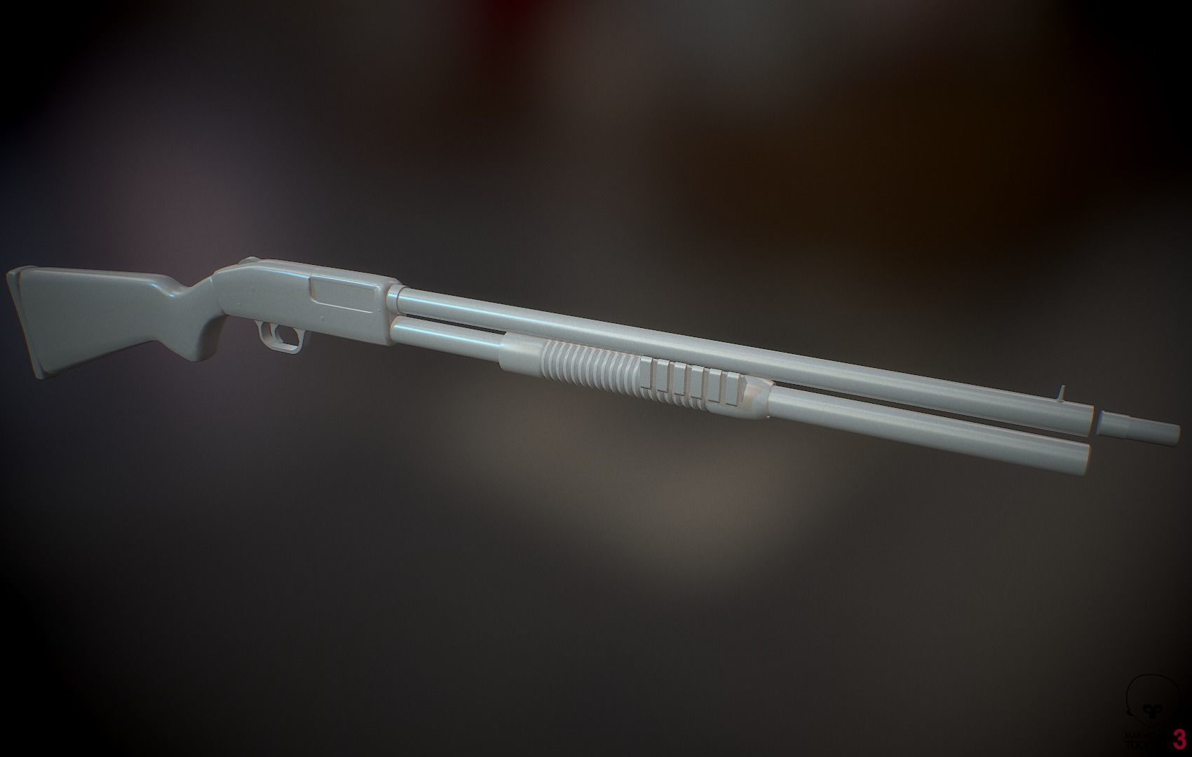 Operator and Weapons Low-poly 3D model_7