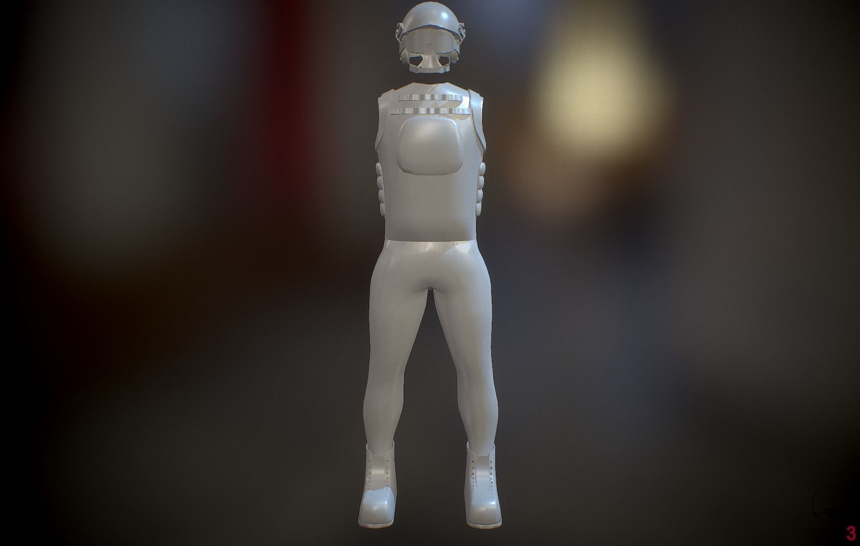 Operator and Weapons Low-poly 3D model_23