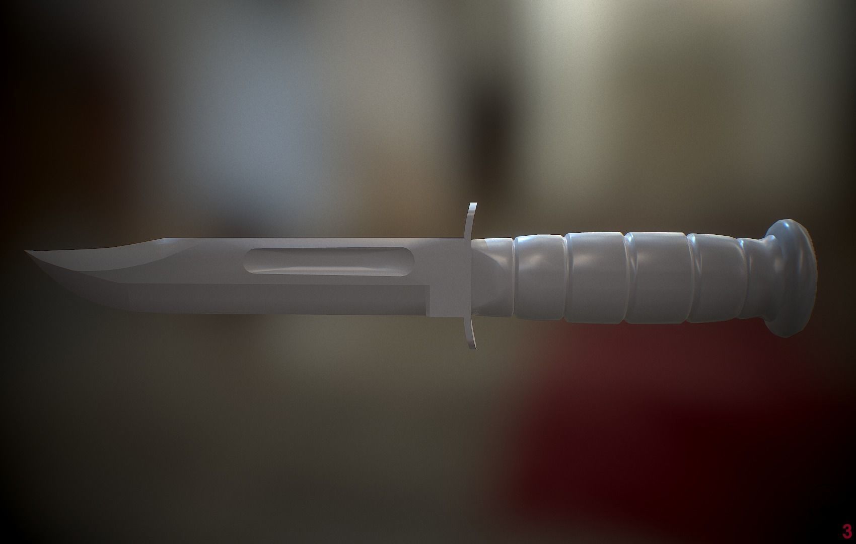 Operator and Weapons Low-poly 3D model_17