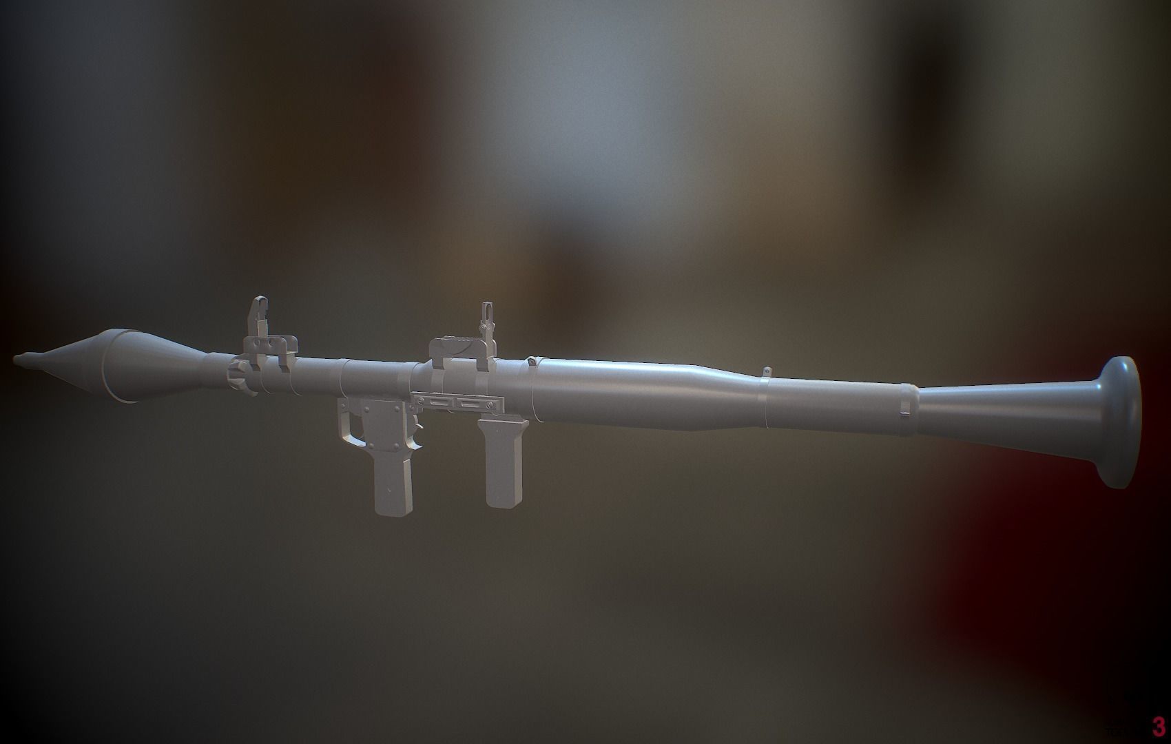 Operator and Weapons Low-poly 3D model_11