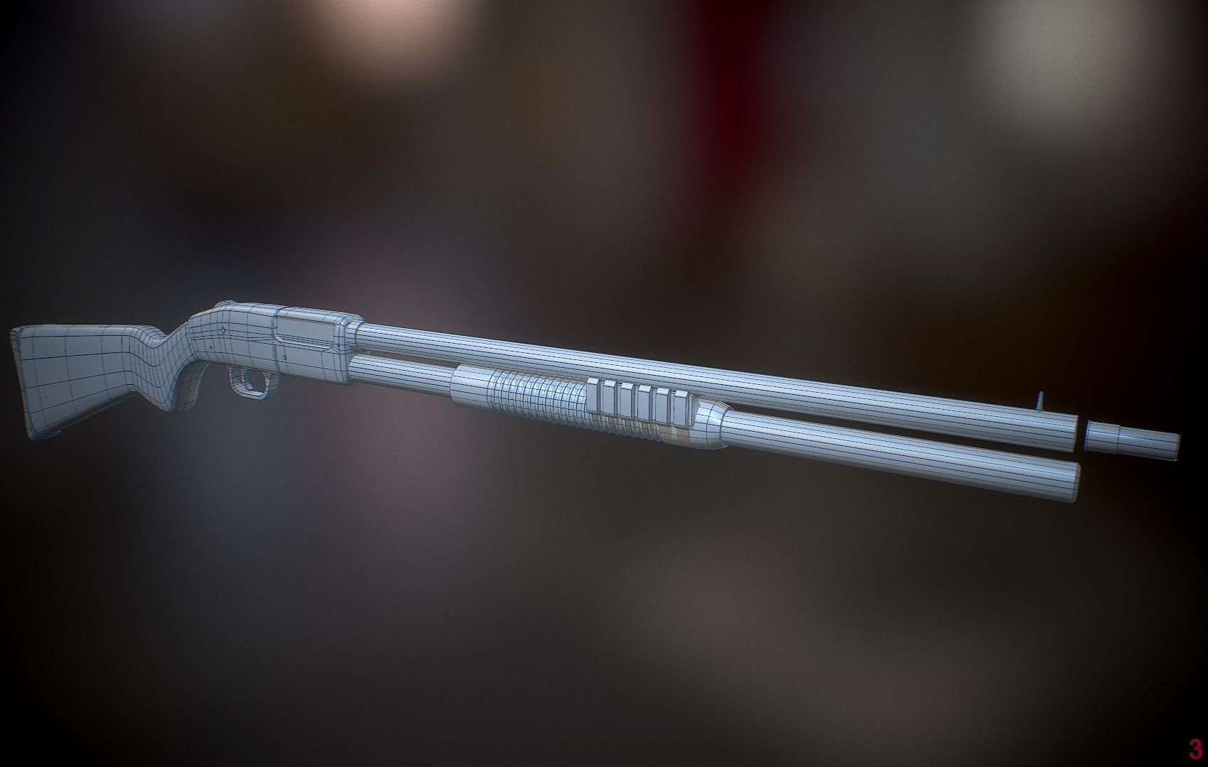 Operator and Weapons Low-poly 3D model_40