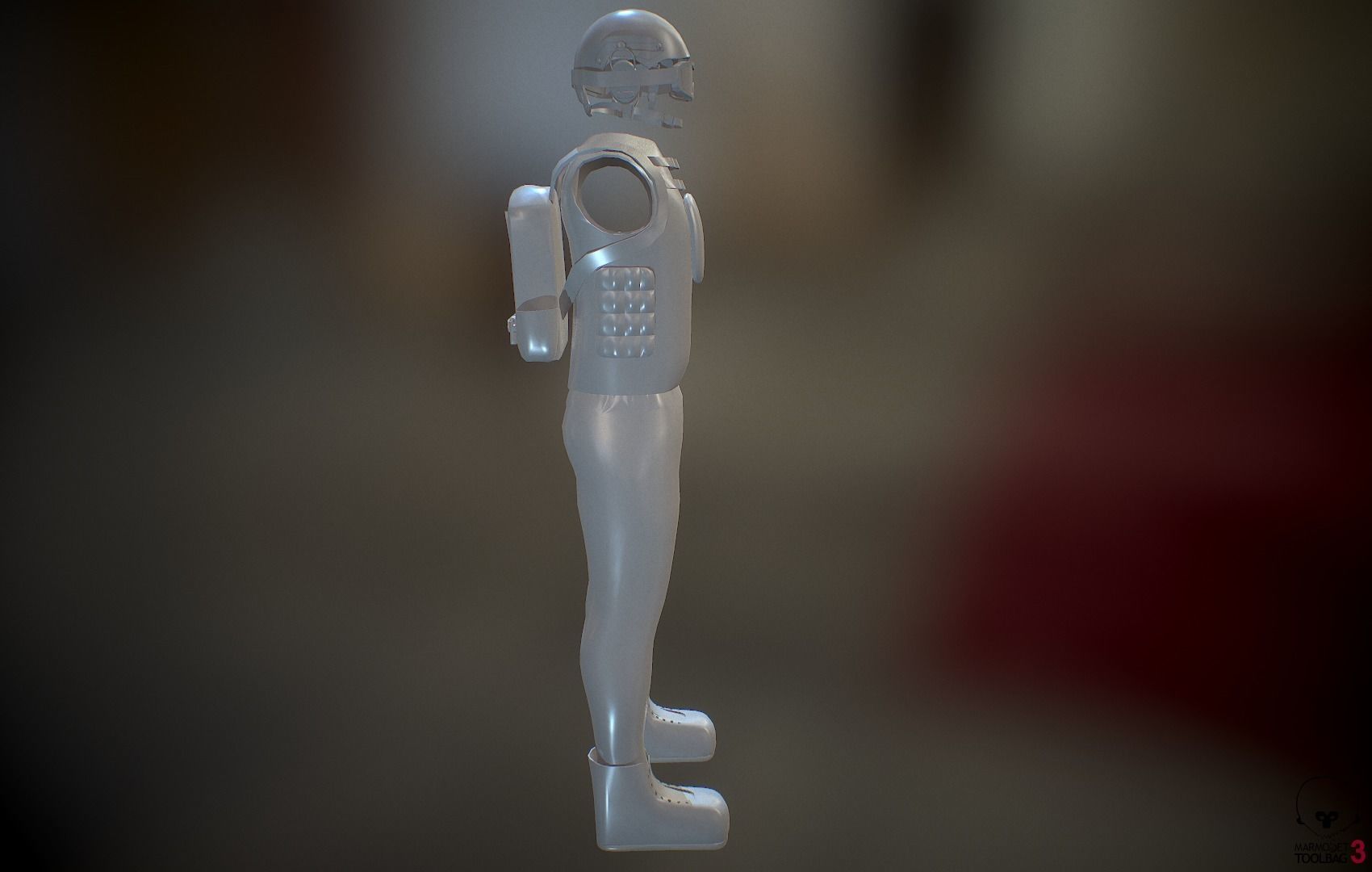 Operator and Weapons Low-poly 3D model_26