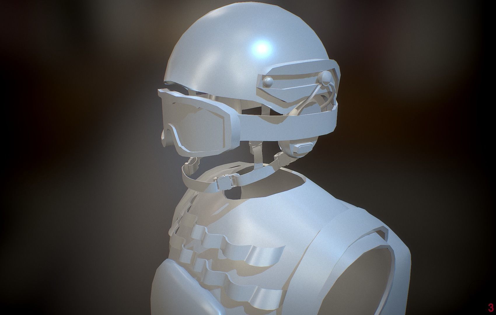 Operator and Weapons Low-poly 3D model_27