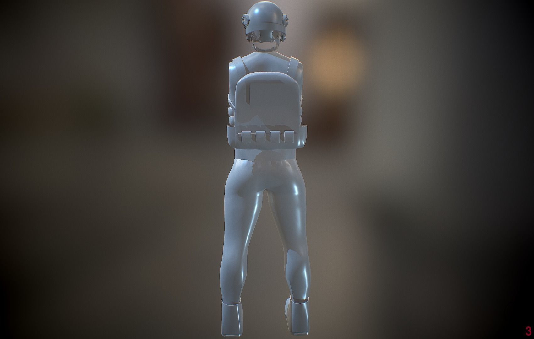 Operator and Weapons Low-poly 3D model_25