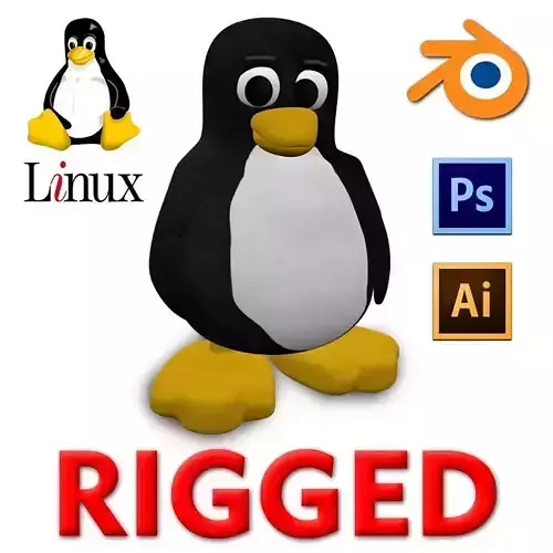 3D Linux Penguin model Free low-poly 3D model