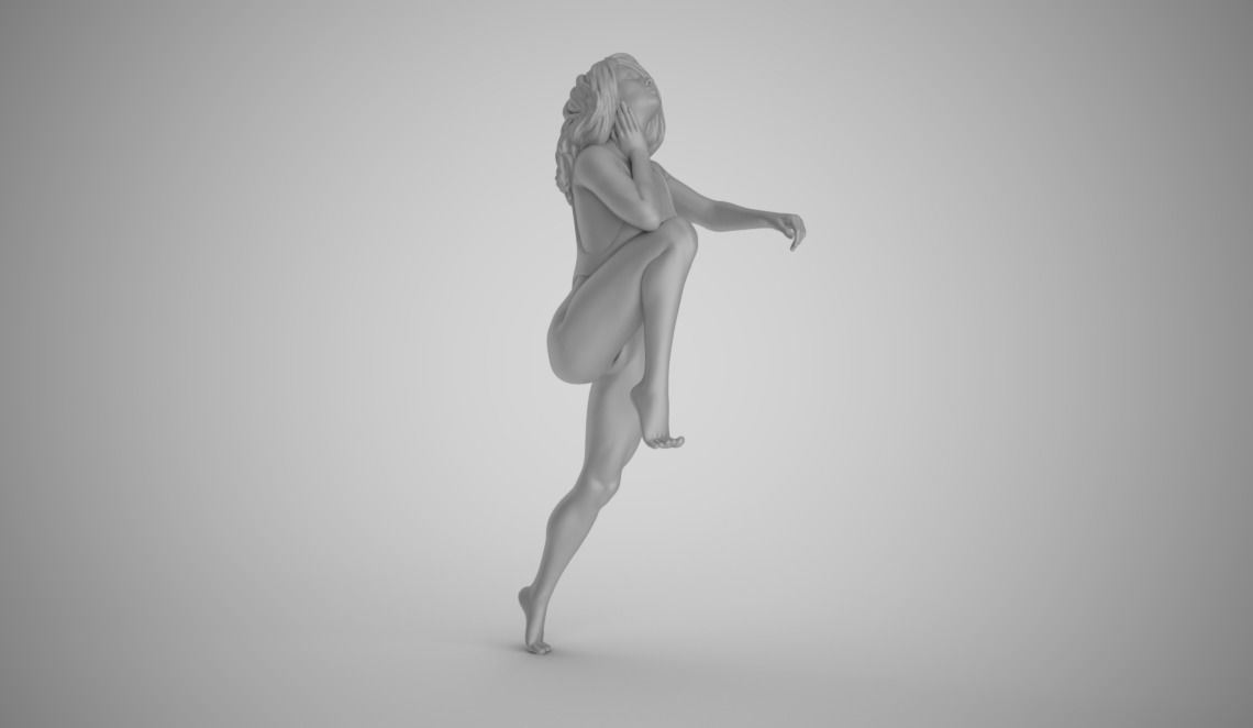 Woman Putting Her Feet Up 3D print model_1