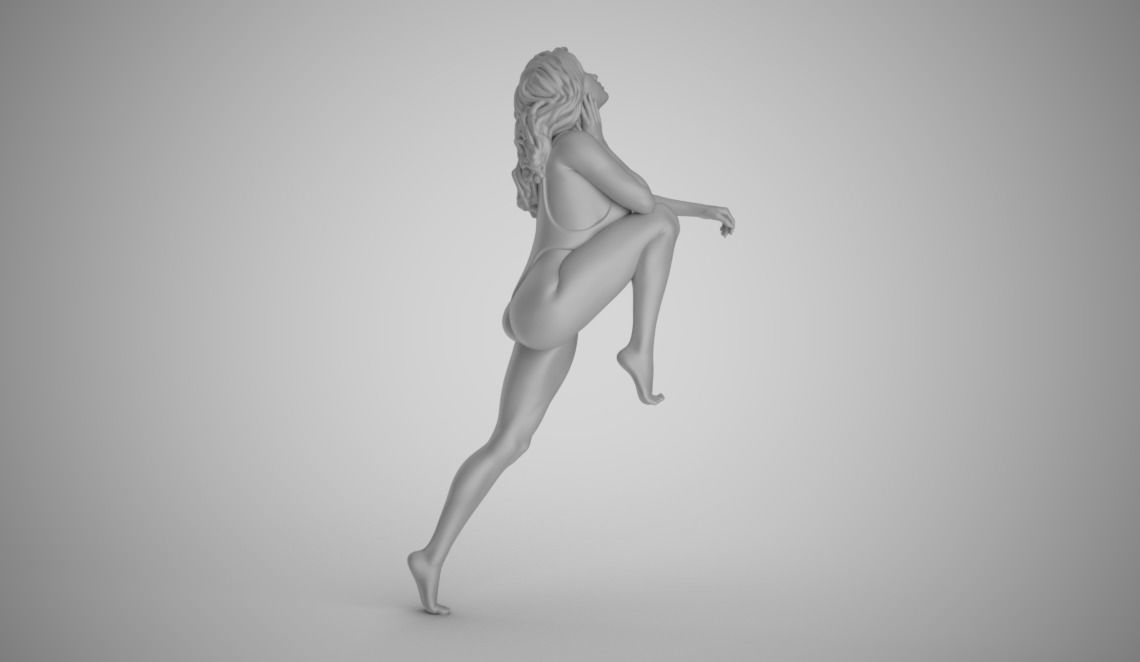 Woman Putting Her Feet Up 3D print model_2