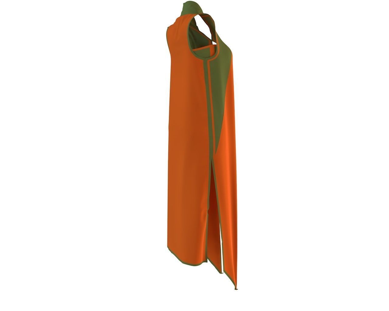 Stylish Designer Women Coustume with Cape 3D model_8