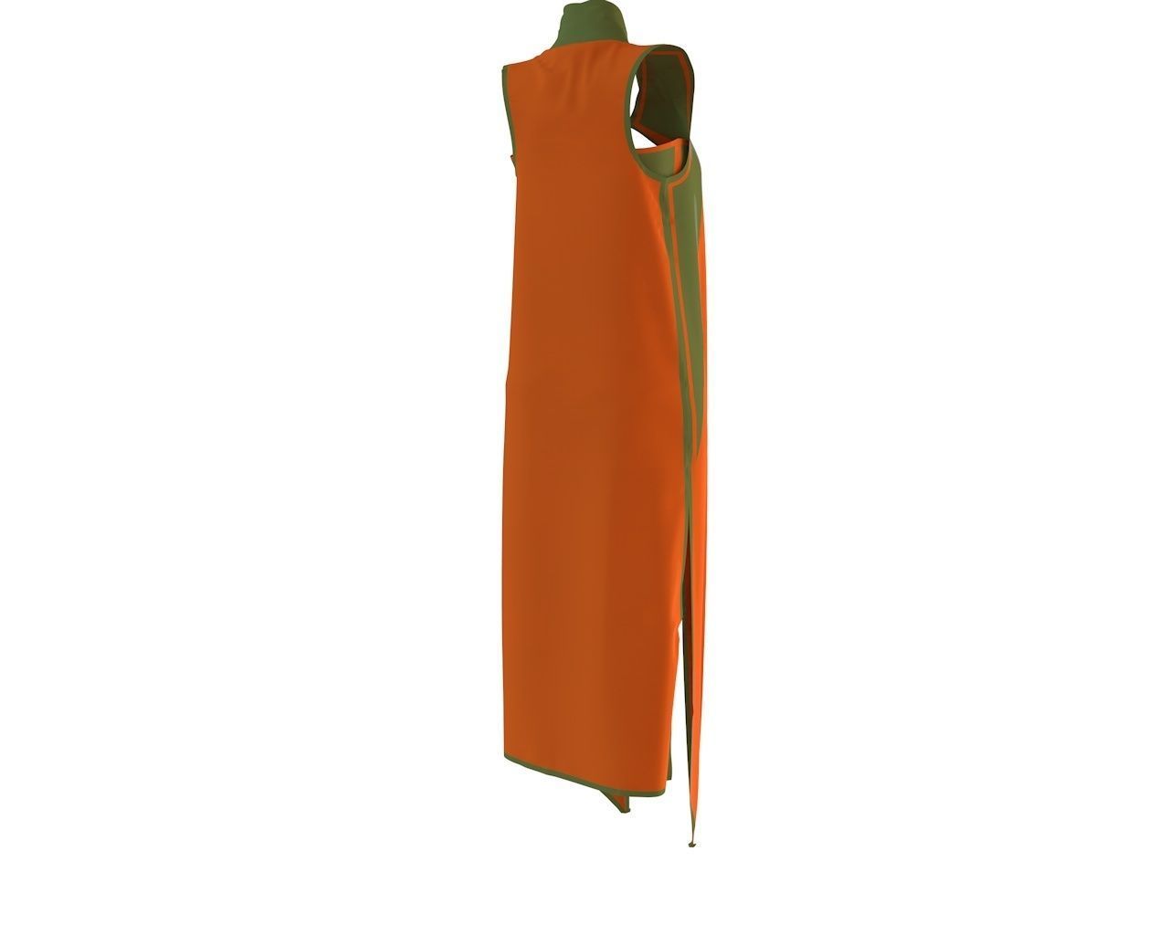 Stylish Designer Women Coustume with Cape 3D model_9