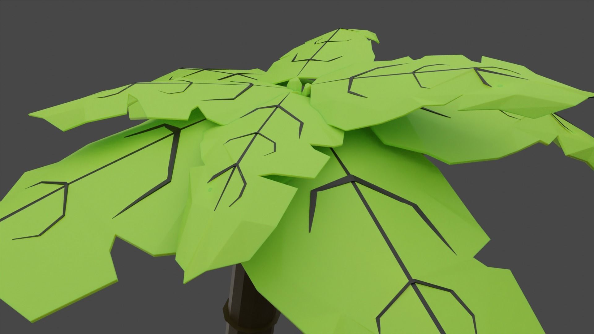 Low Poly Palm Tree Low-poly 3D model_1