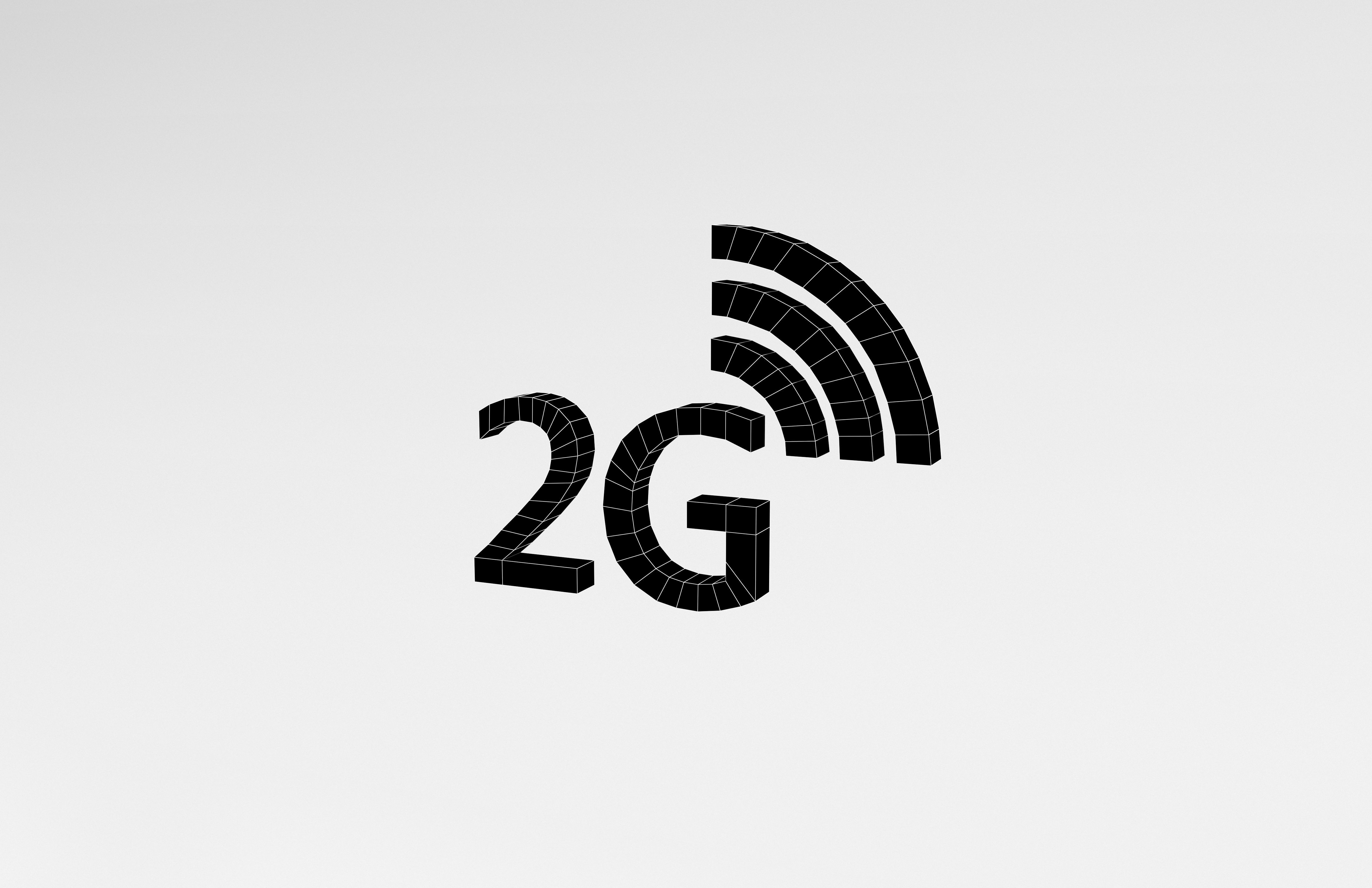 Mobile Signal Symbol 2G v1 002 Low-poly 3D model_6