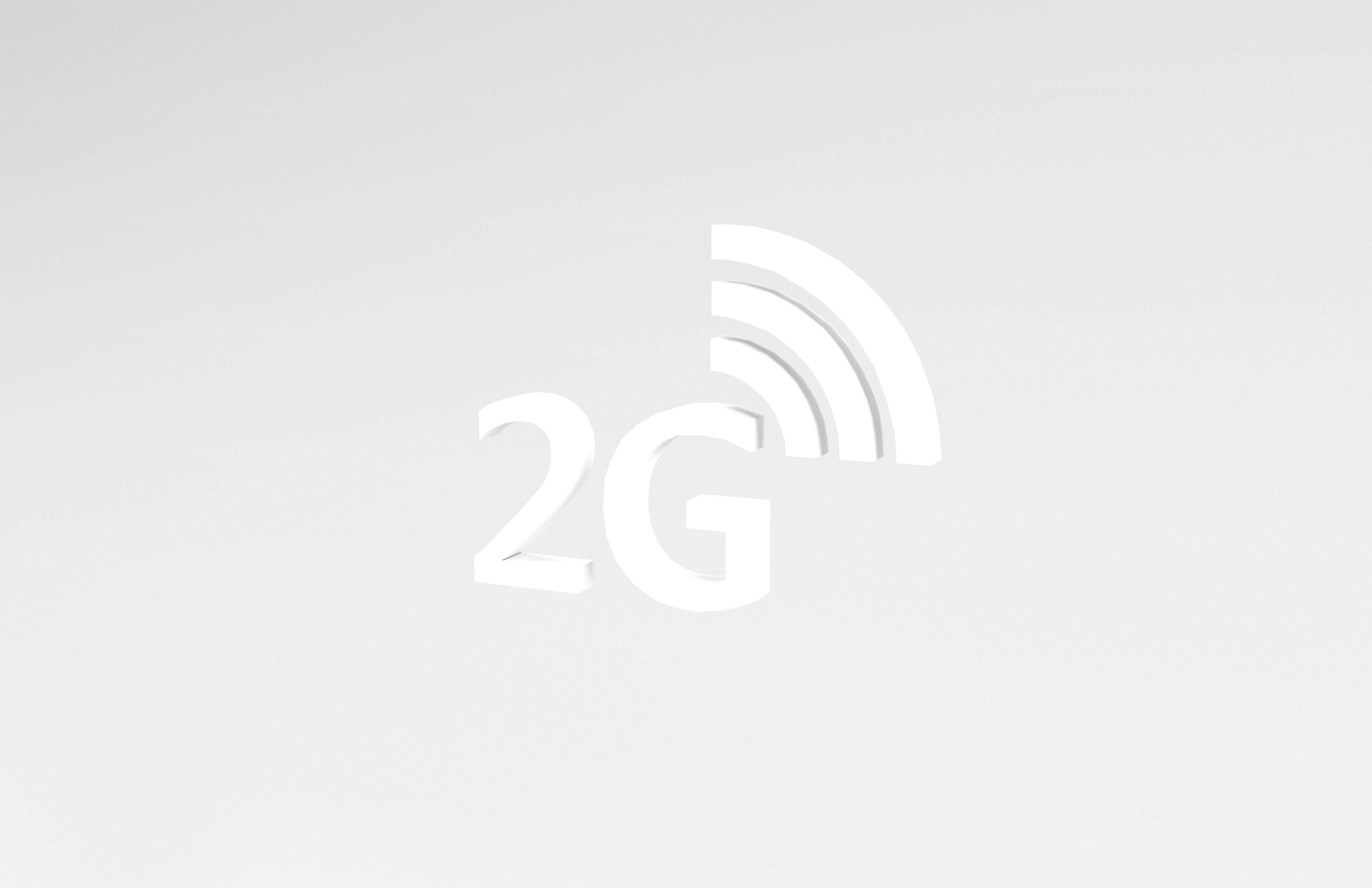 Mobile Signal Symbol 2G v1 002 Low-poly 3D model_2