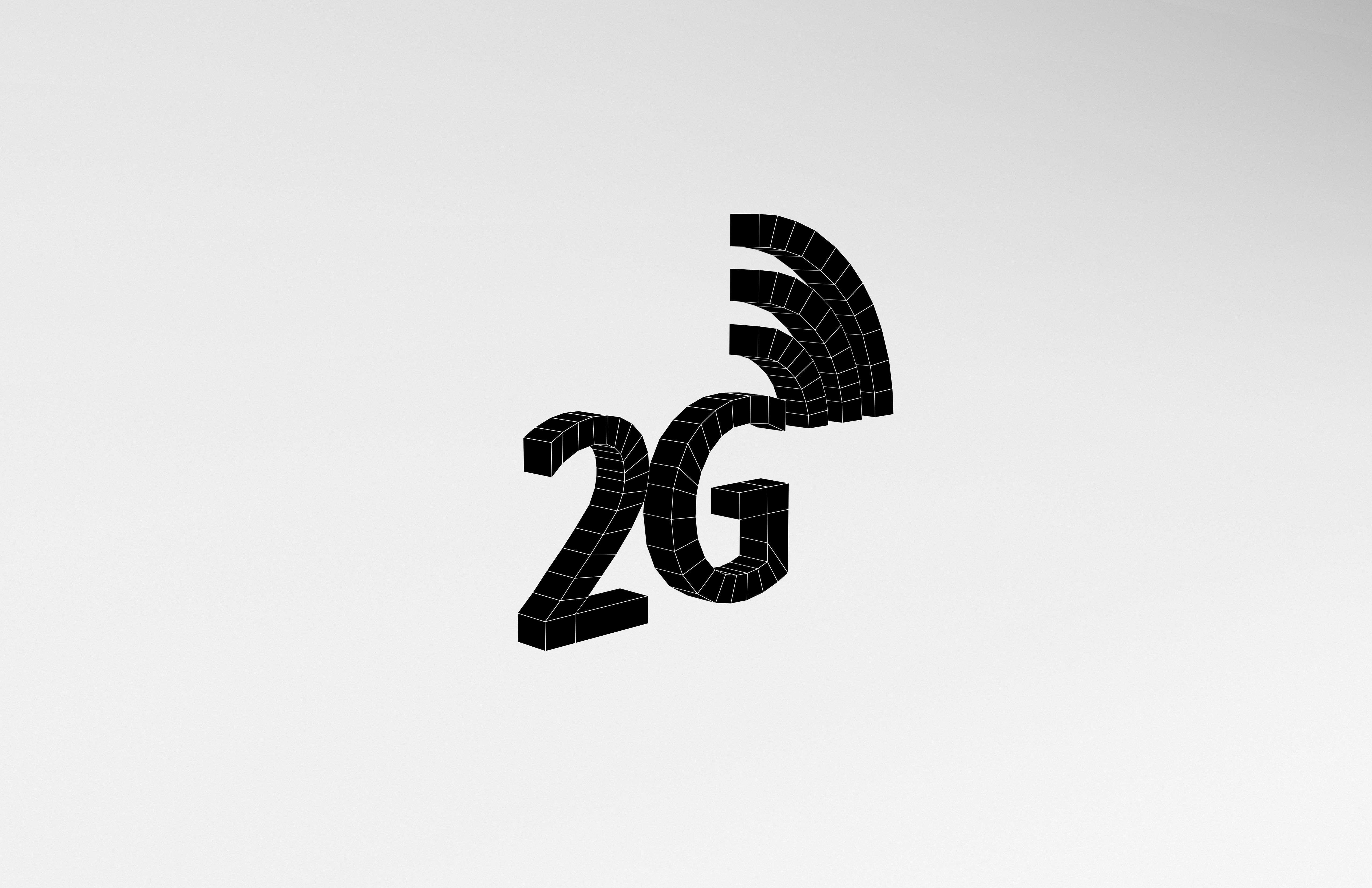 Mobile Signal Symbol 2G v1 002 Low-poly 3D model_7