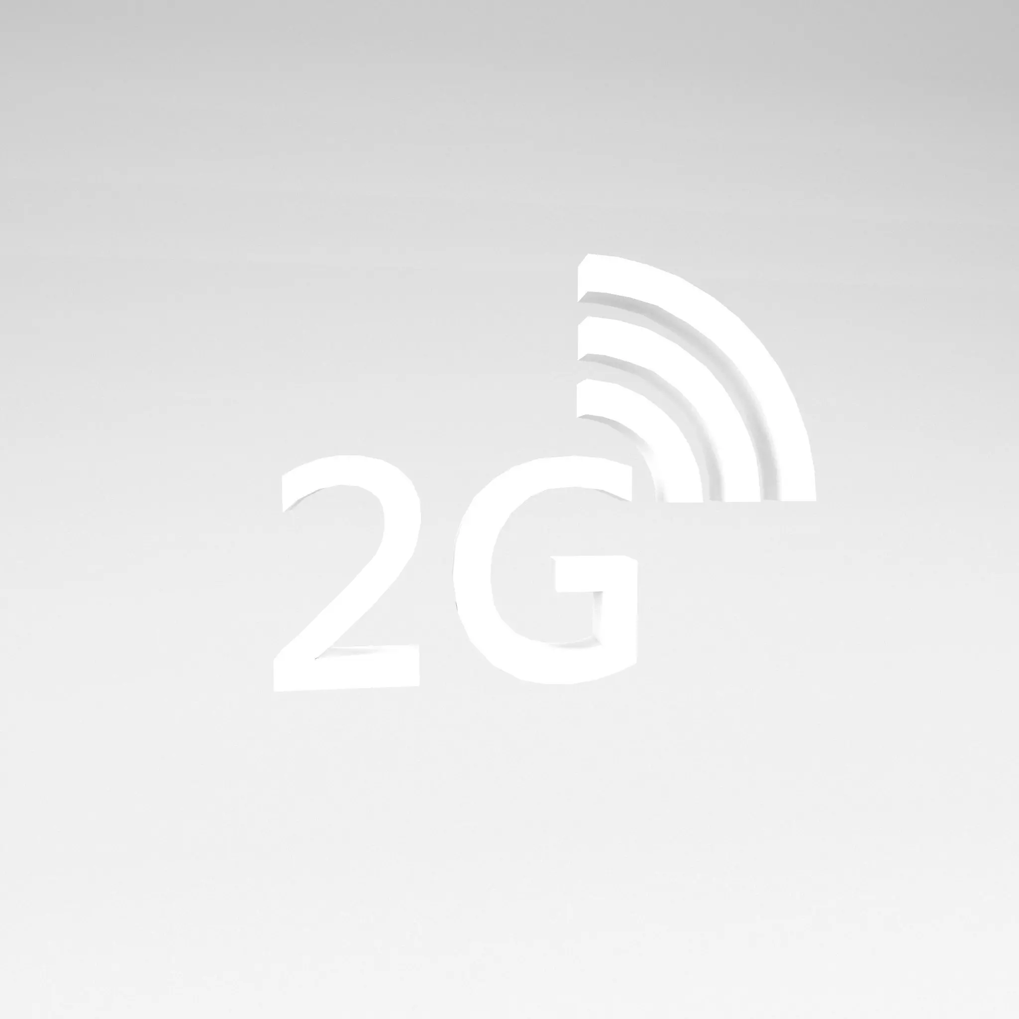Mobile Signal Symbol 2G v1 002 Low-poly 3D model_0
