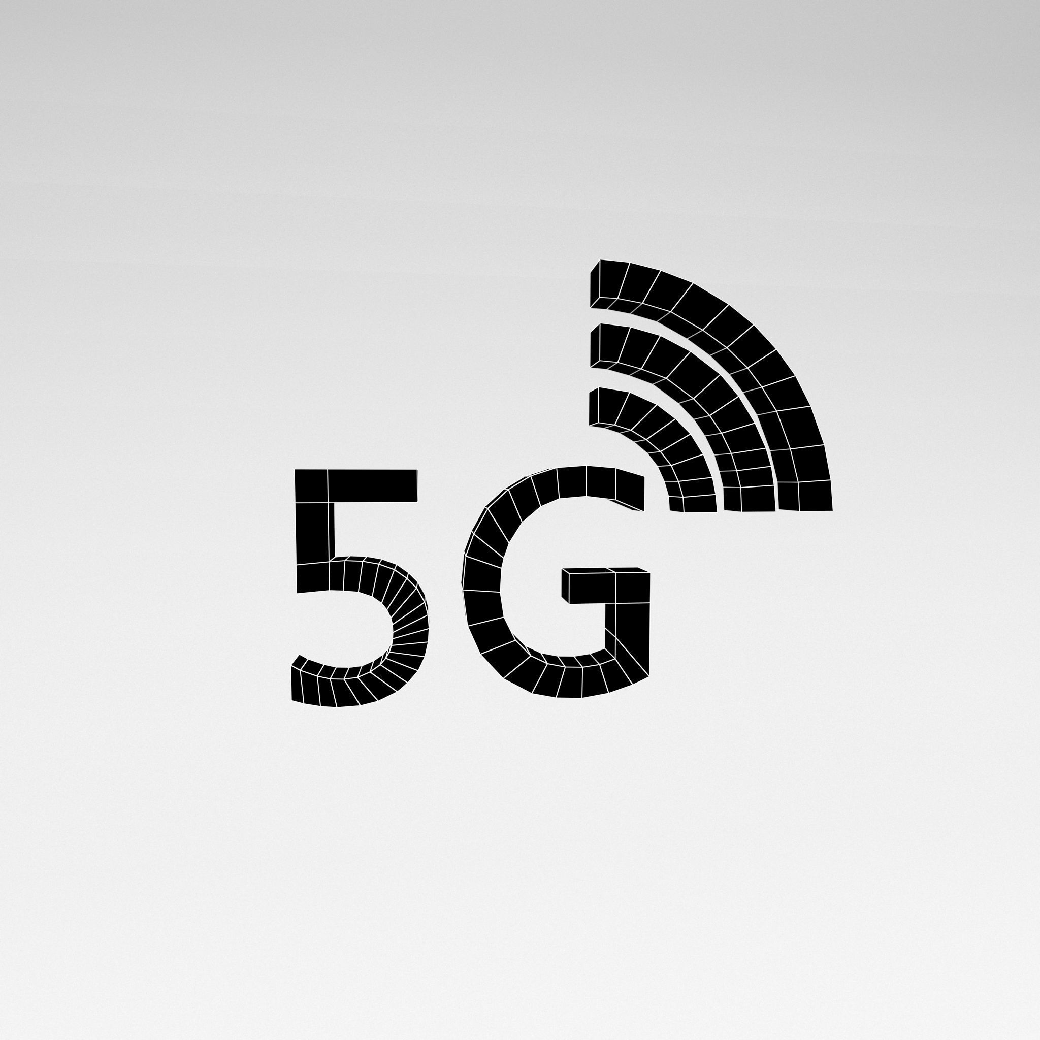 Mobile Signal Symbol 5G v1 001 Low-poly 3D model_4