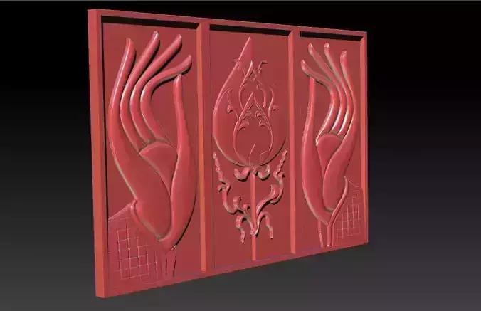 Hand and Lotus 3D print model