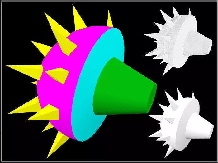 Spiked Round Tail  Low-poly 3D model_0