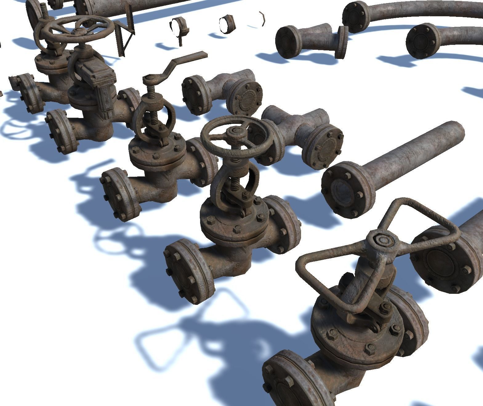 Pipes pack Low-poly 3D model_27