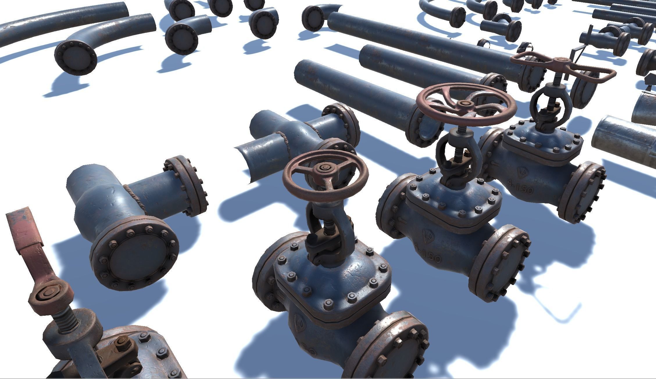 Pipes pack Low-poly 3D model_23
