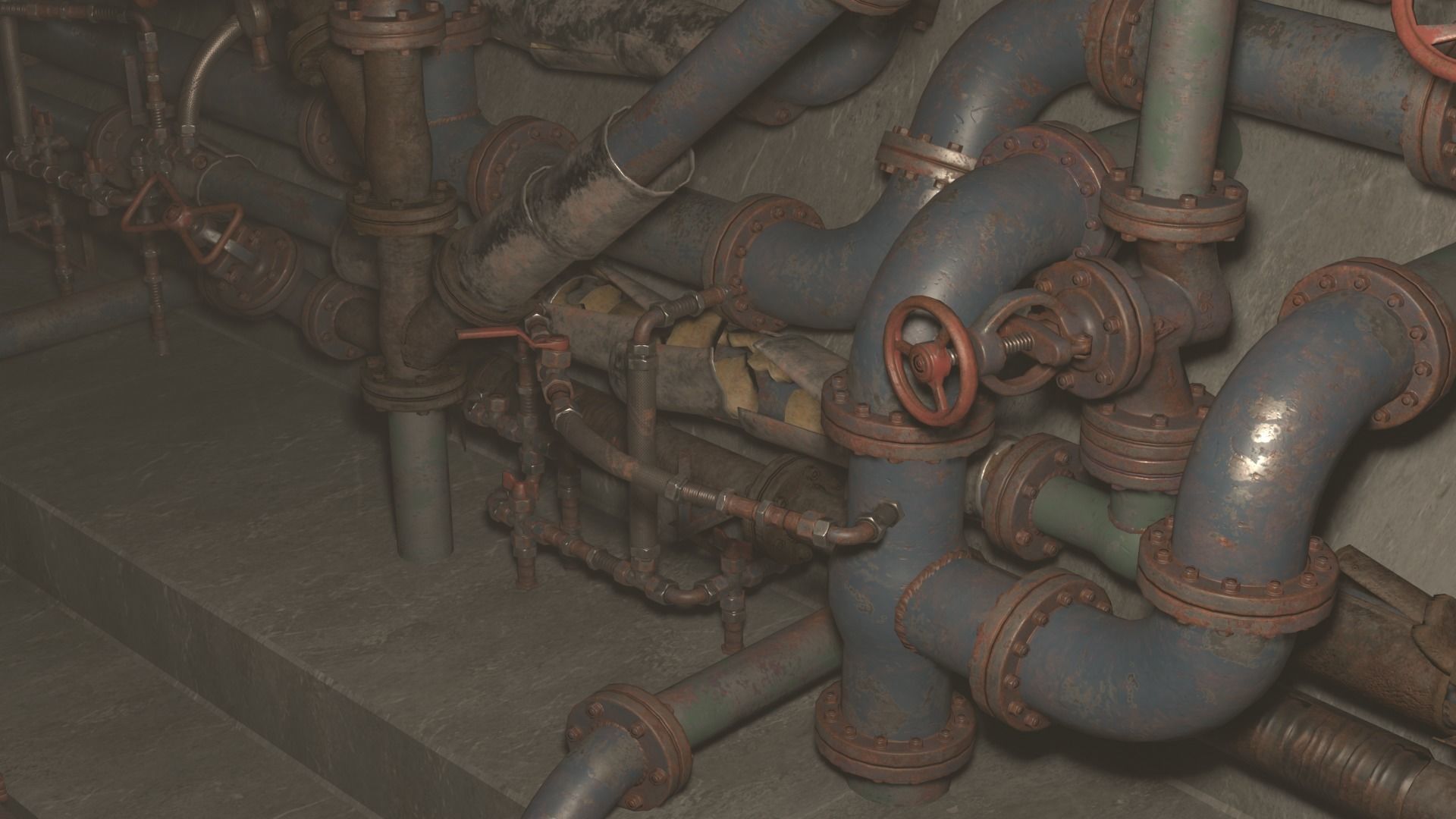 Pipes pack Low-poly 3D model_10