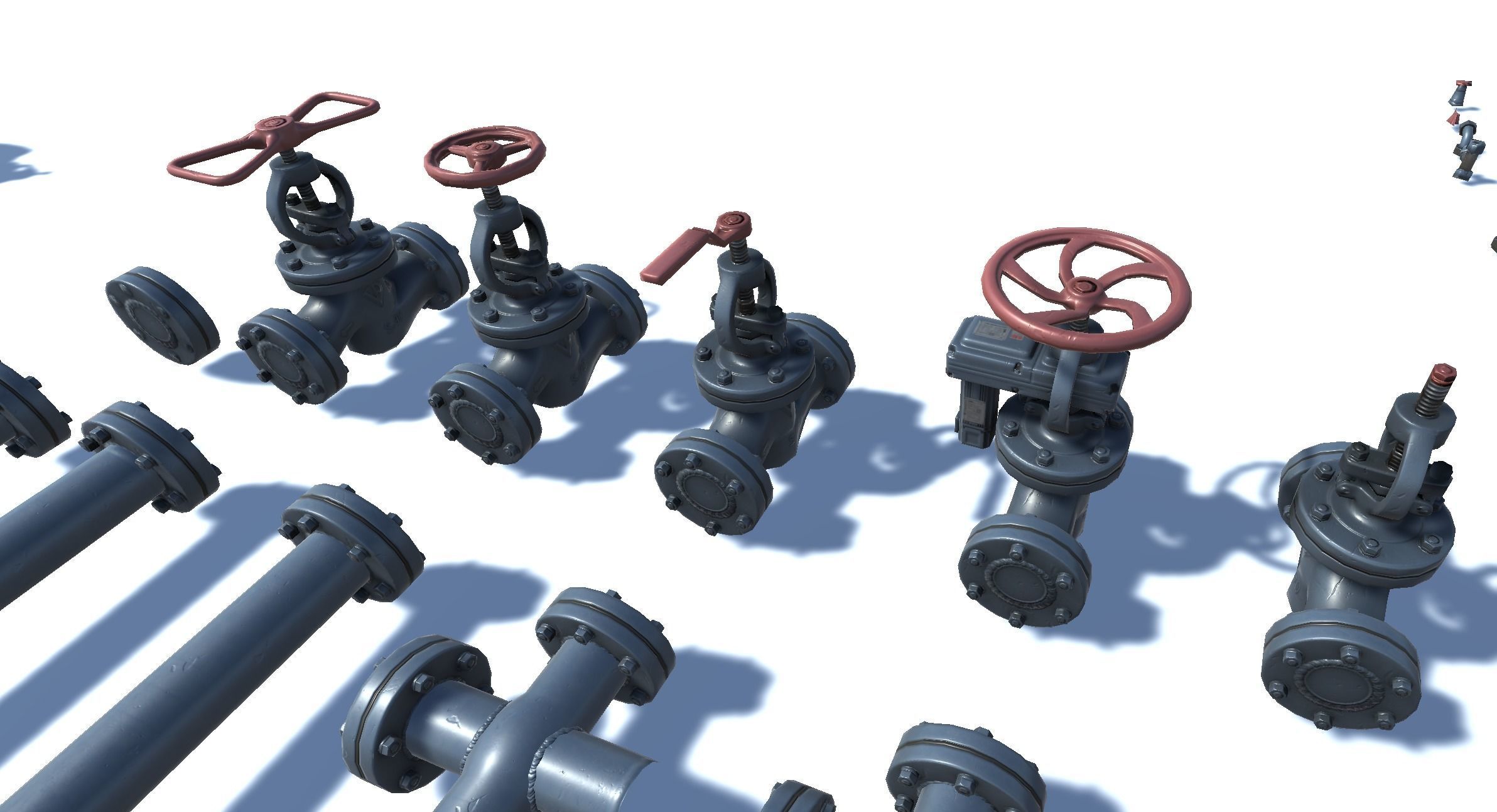 Pipes pack Low-poly 3D model_18