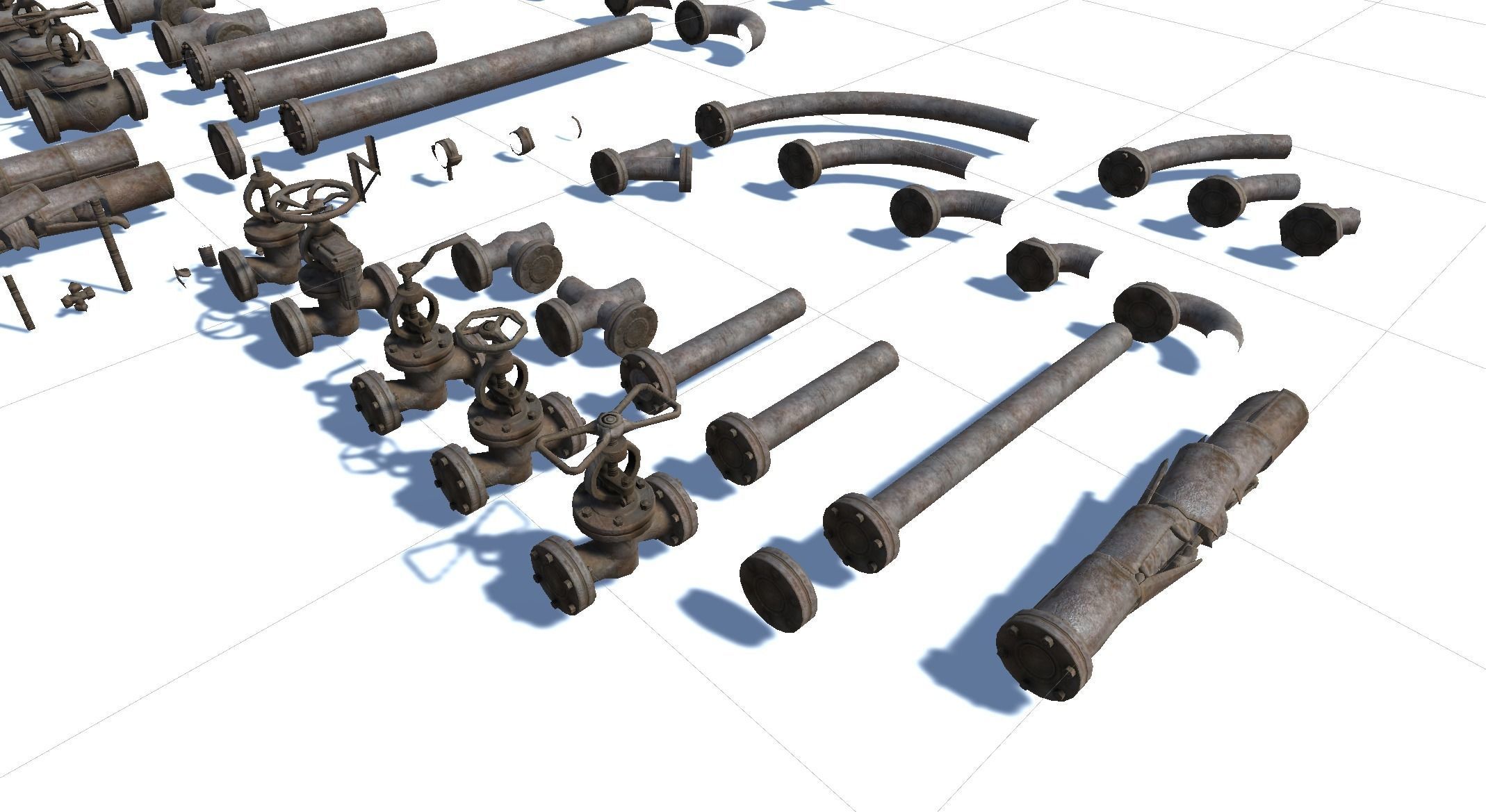 Pipes pack Low-poly 3D model_26