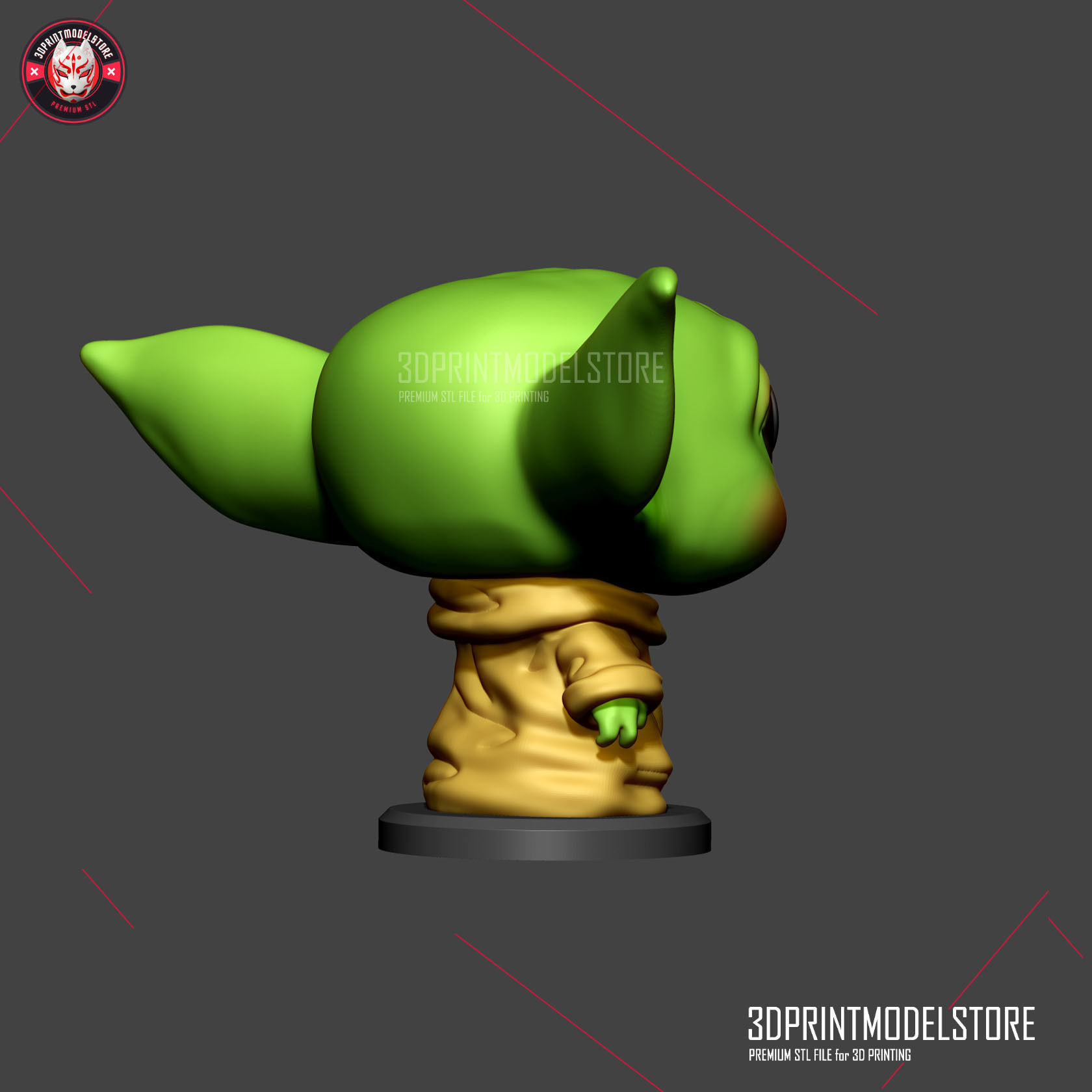 Cute baby Yoda statue STL file sculpt 3D model 3D printable CGTrader