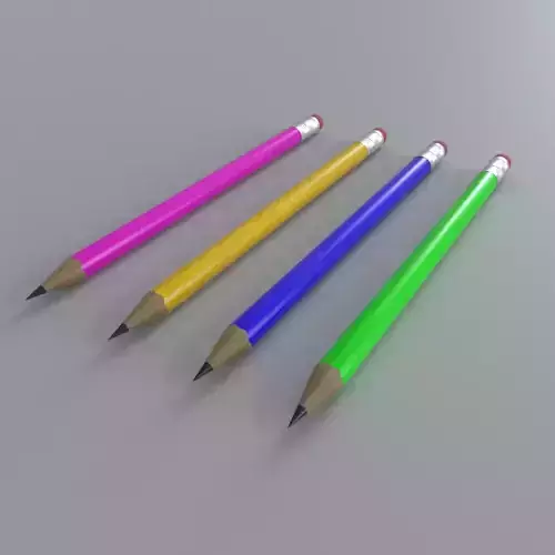 4 Low Poly Color Pencils