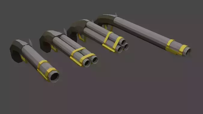 Pirate Guns Pack - Low Poly