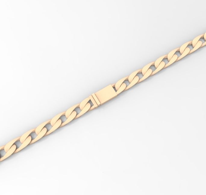 chain rose gold cuban link bracelet 3D print model_6