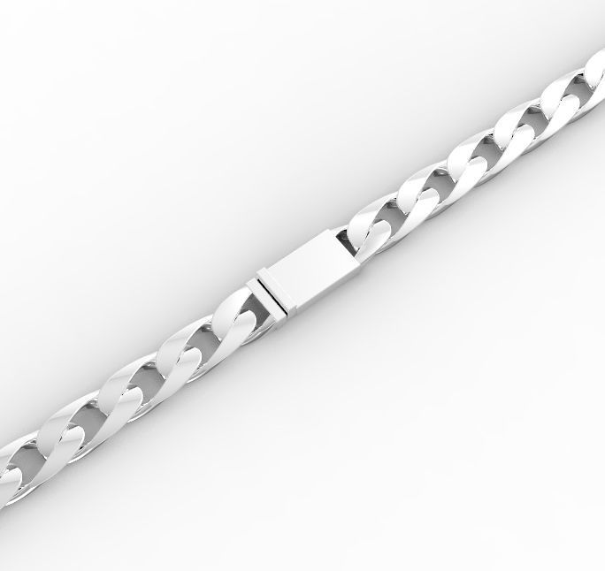 chain rose gold cuban link bracelet 3D print model_1