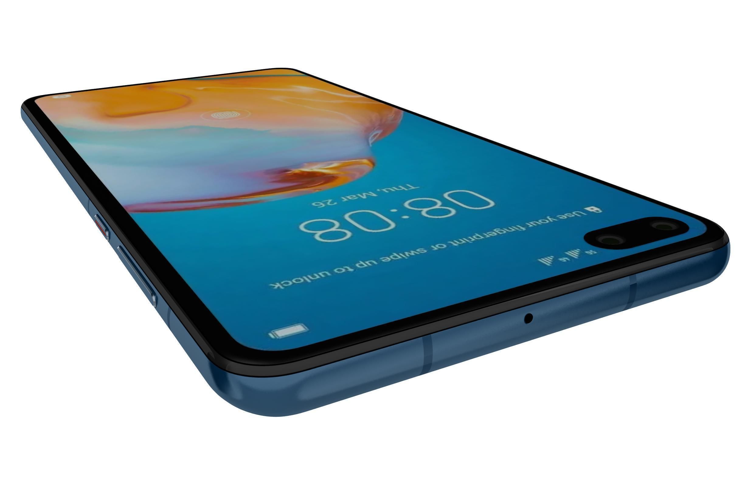 Huawei P40 Deep Sea Blue 3D model_10