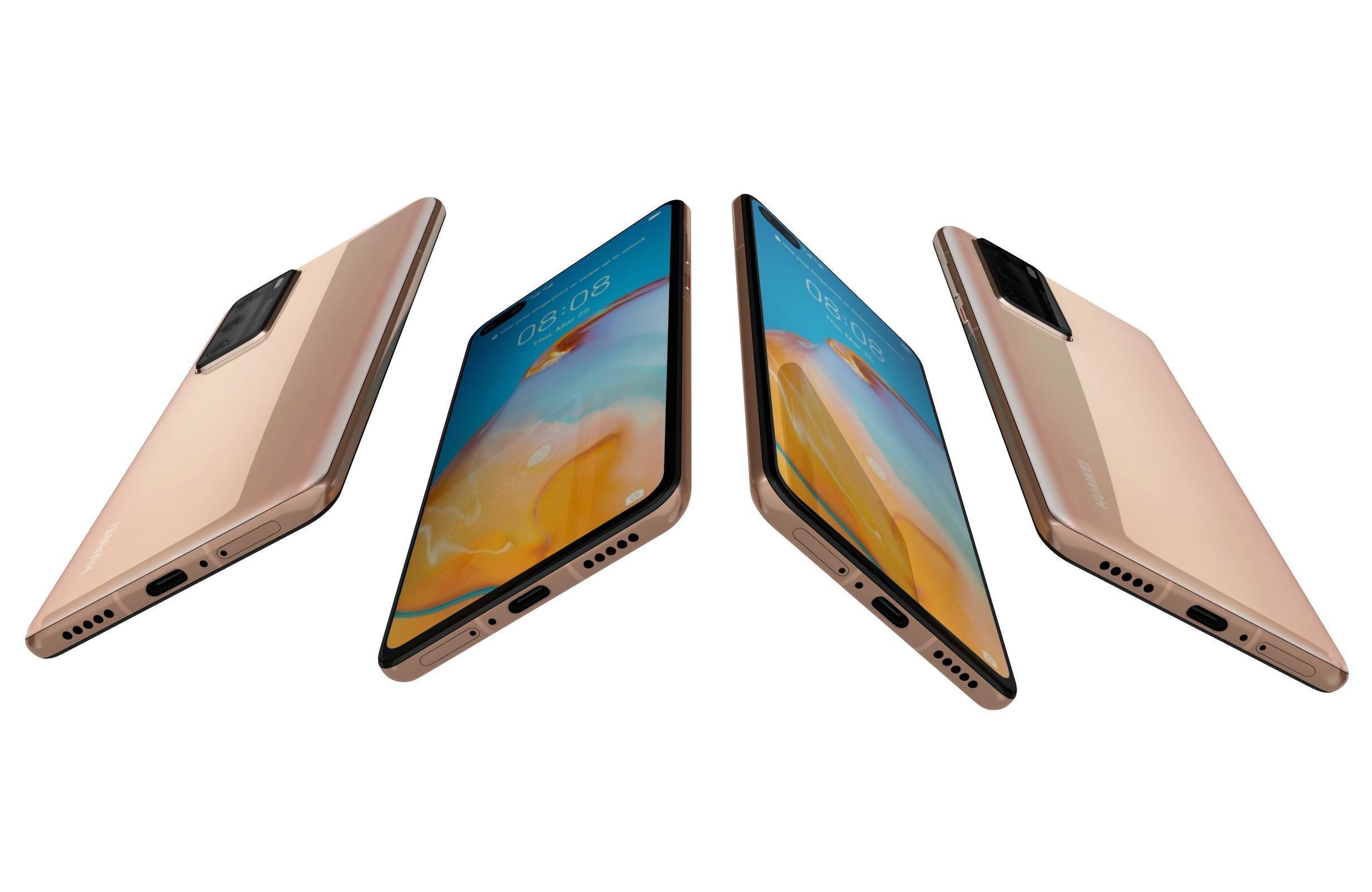 Huawei P40 Blush Gold 3D model_2