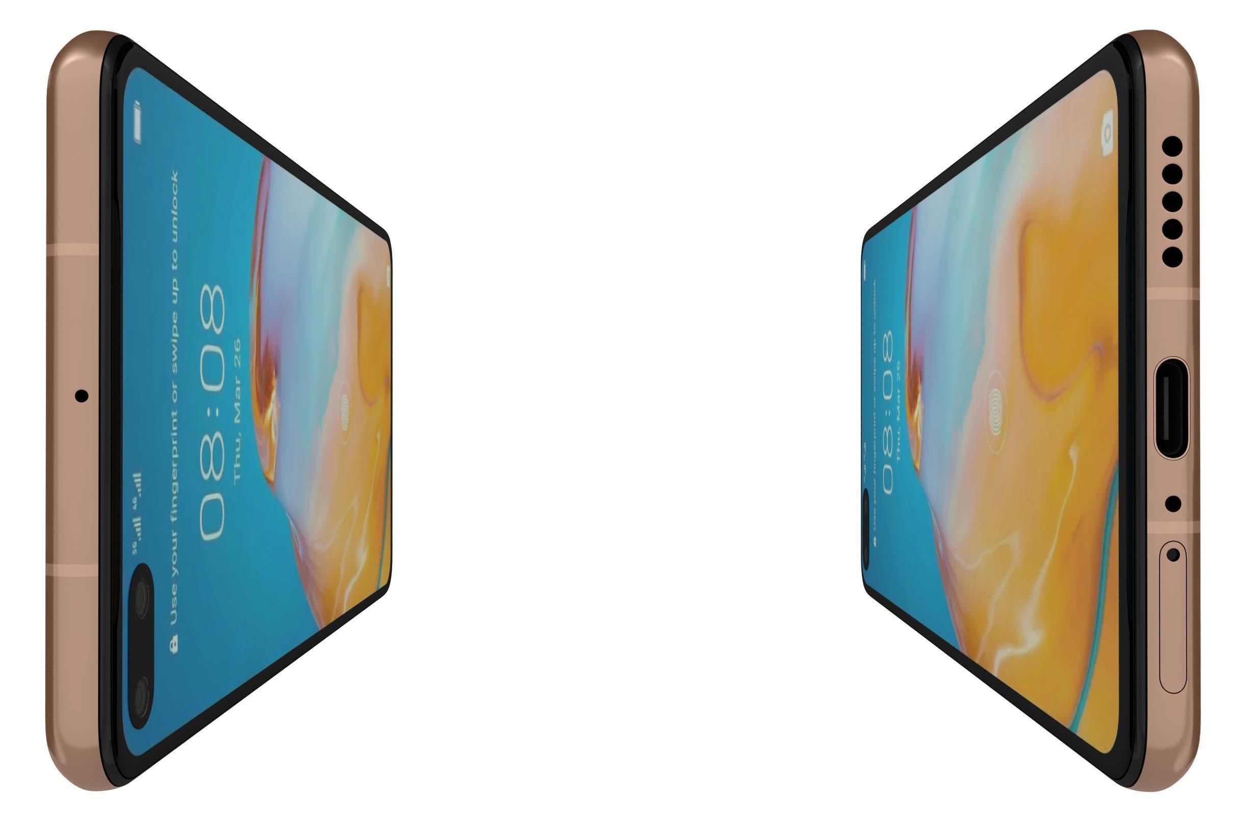 Huawei P40 Blush Gold 3D model_5