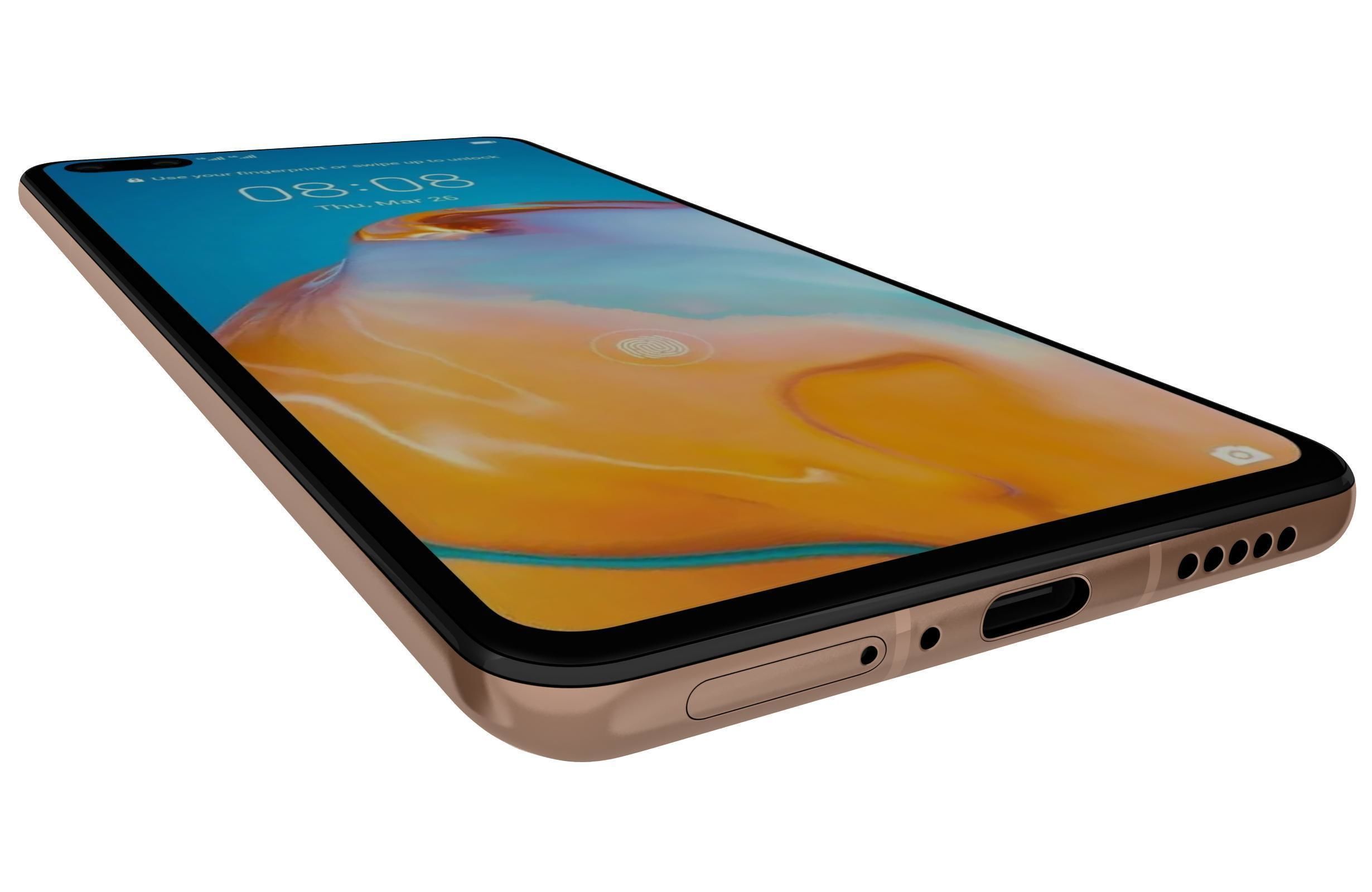 Huawei P40 Blush Gold 3D model_11
