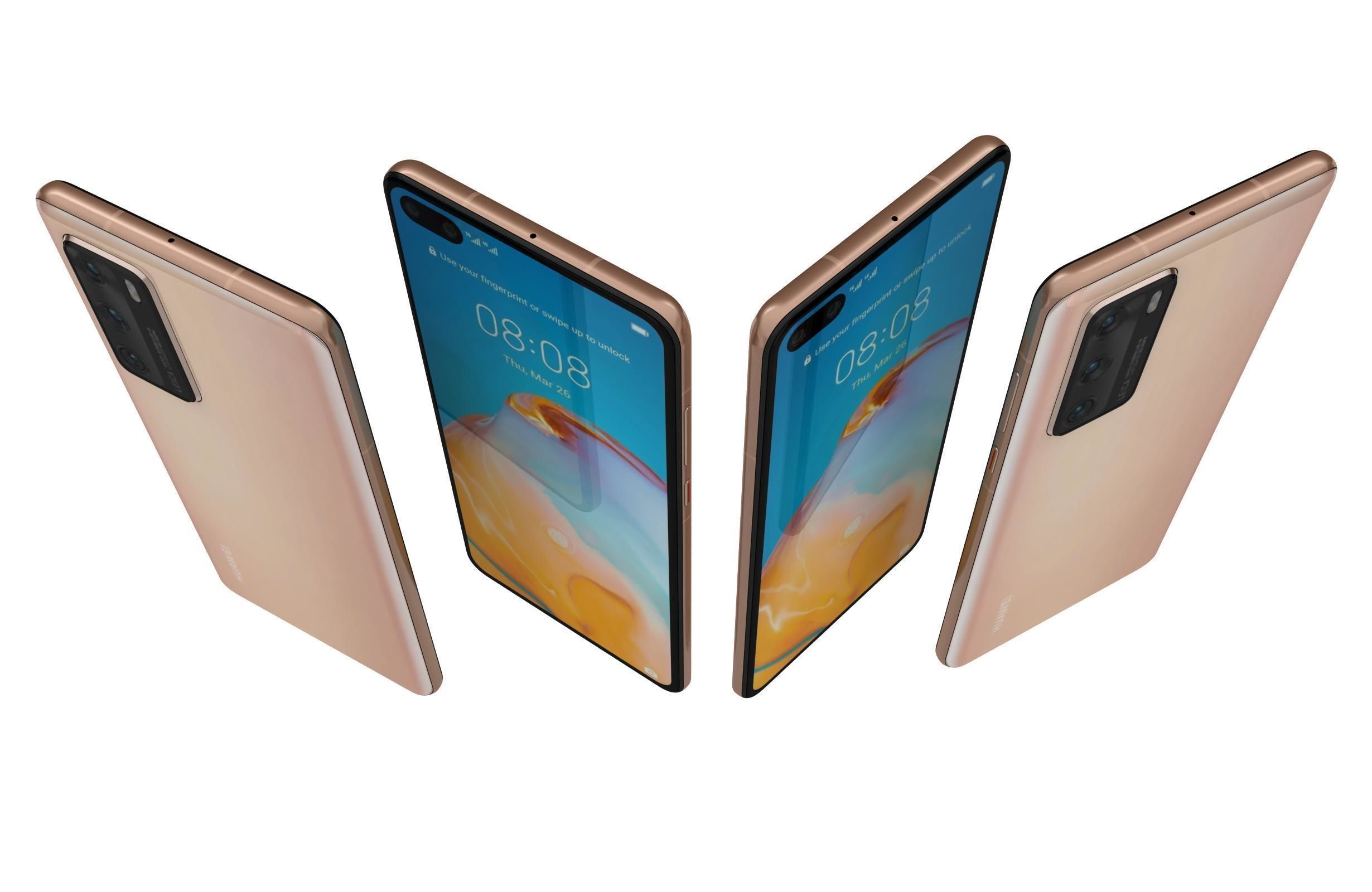 Huawei P40 Blush Gold 3D model_4