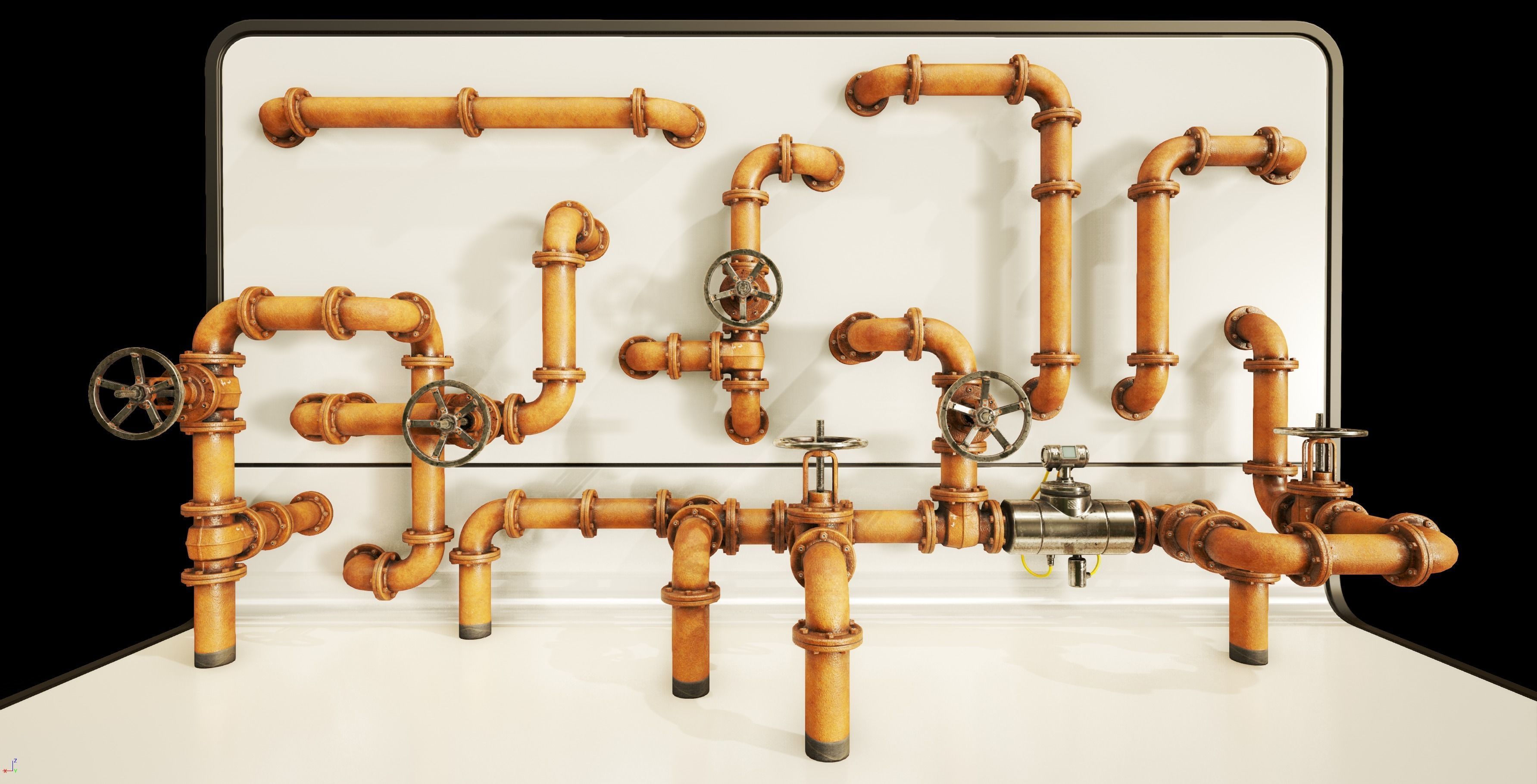 PBR Moodular Pipeline Set - UE Project 4 22 Low-poly 3D model_3