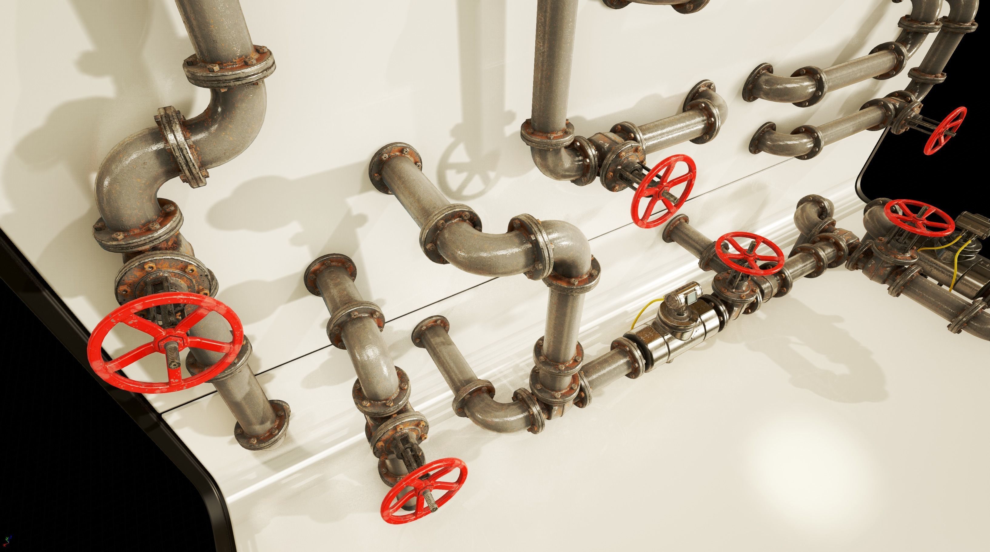 PBR Moodular Pipeline Set - UE Project 4 22 Low-poly 3D model_27