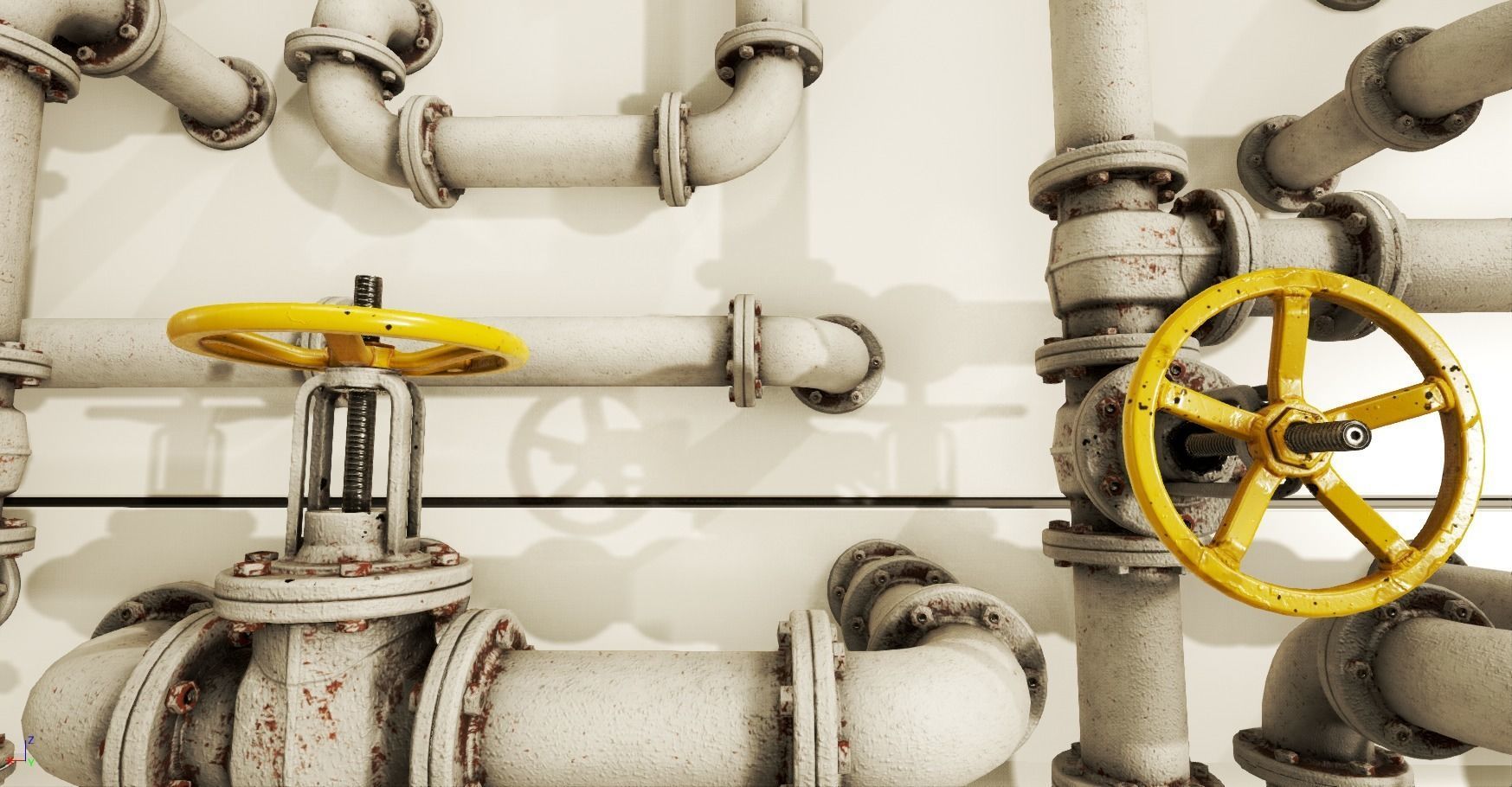 PBR Moodular Pipeline Set - UE Project 4 22 Low-poly 3D model_7